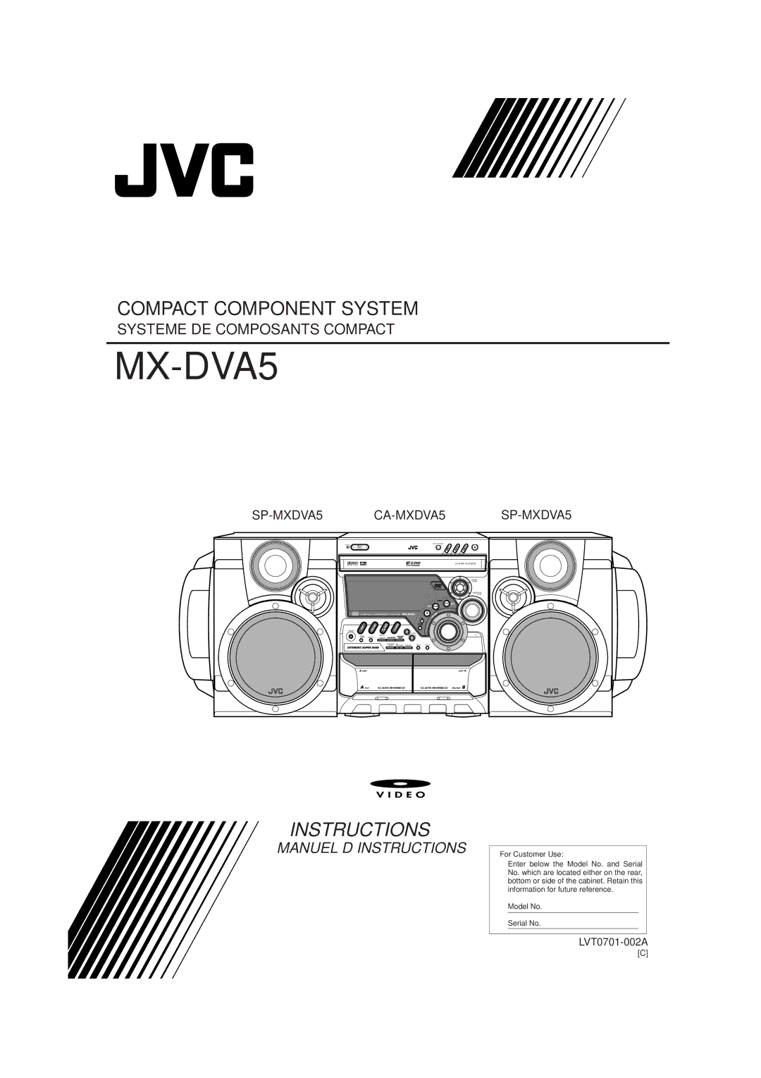 JVC MX-DVA5 manual Instructions 