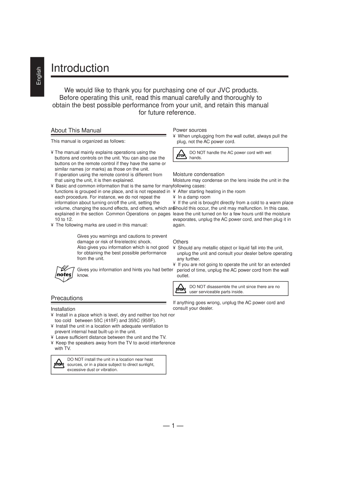 JVC MX-DVA5 manual English 