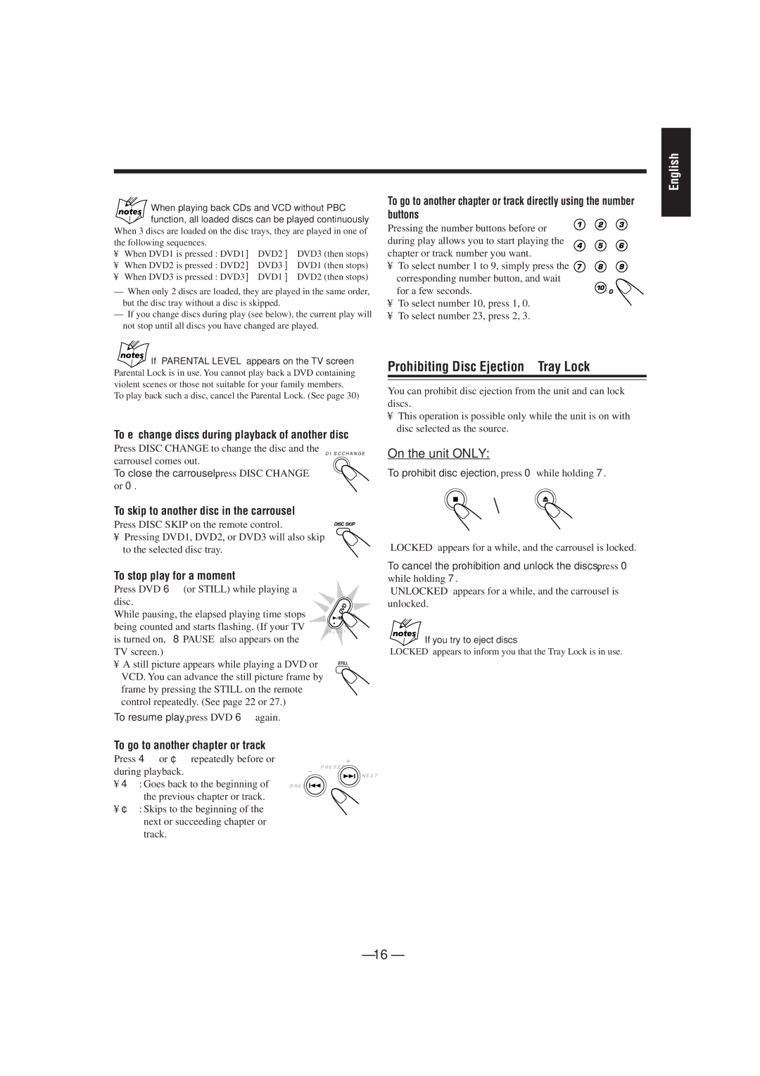 JVC MX-DVA5 manual To skip to another disc in the carrousel, To close the carrousel, press Disc Change 