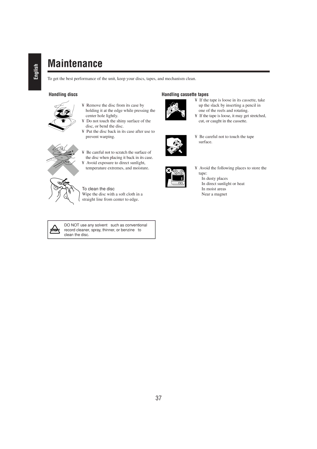 JVC MX-DVA5 manual Maintenance 