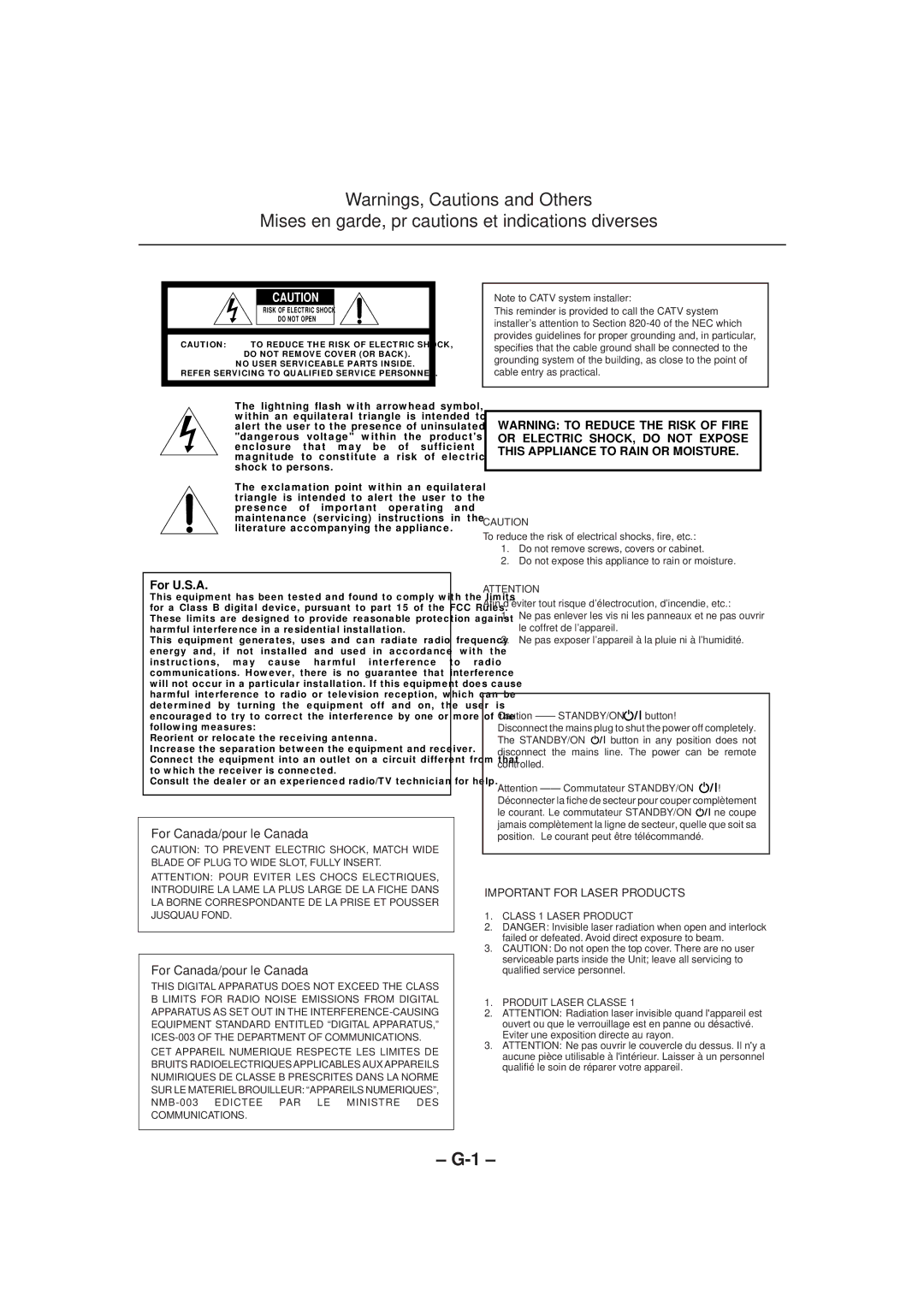 JVC MX-DVA9 manual Mises en garde, précautions et indications diverses 