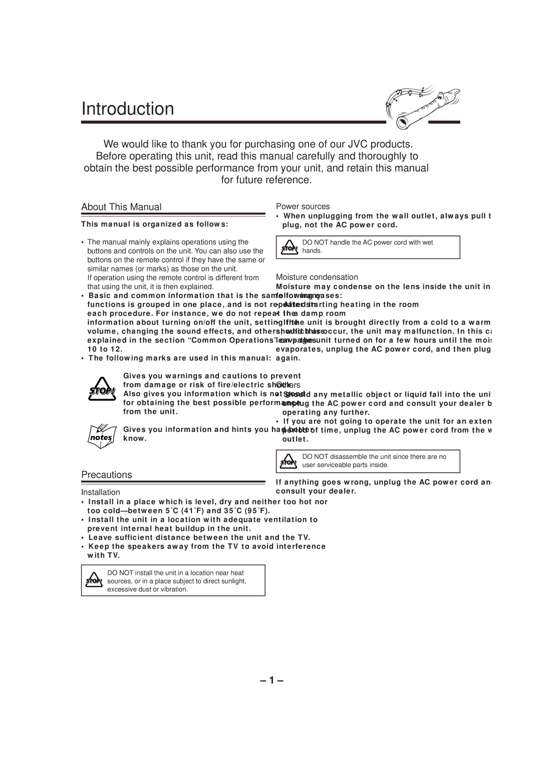 JVC MX-DVA9 manual Introduction, About This Manual, Precautions 