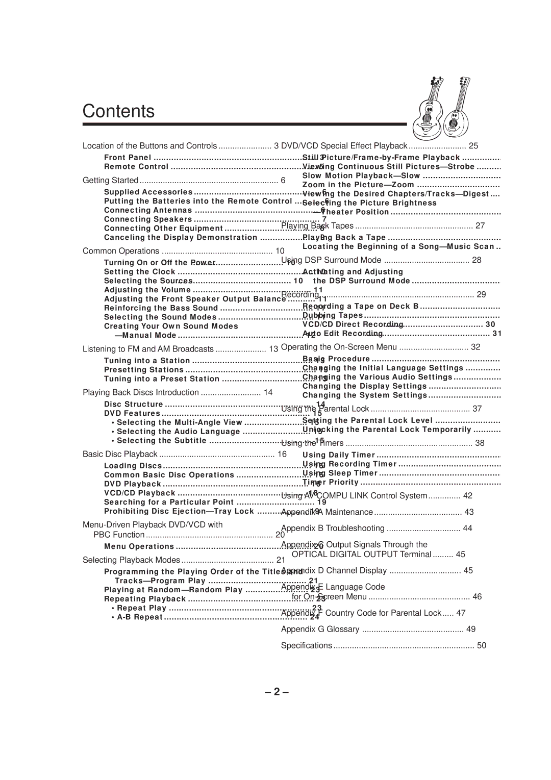 JVC MX-DVA9 manual Contents 