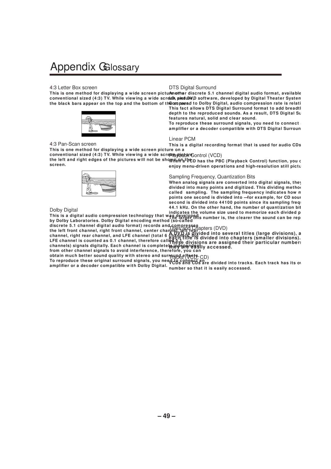 JVC MX-DVA9 manual Appendix G-Glossary 