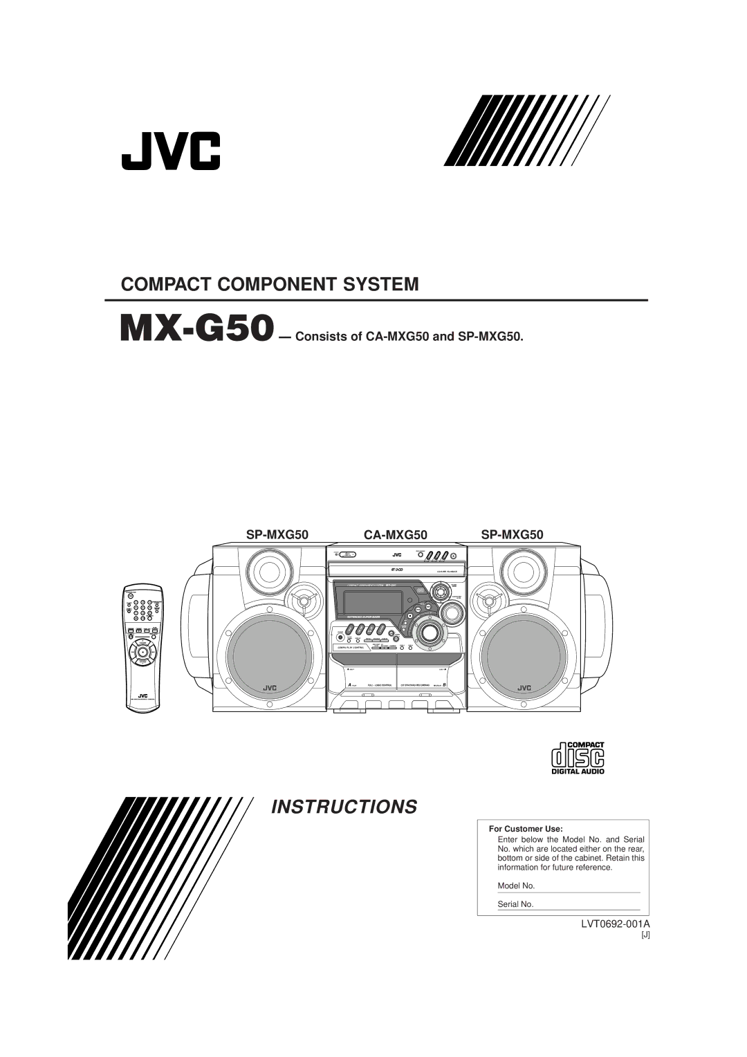 JVC MX-G50 manual Instructions 