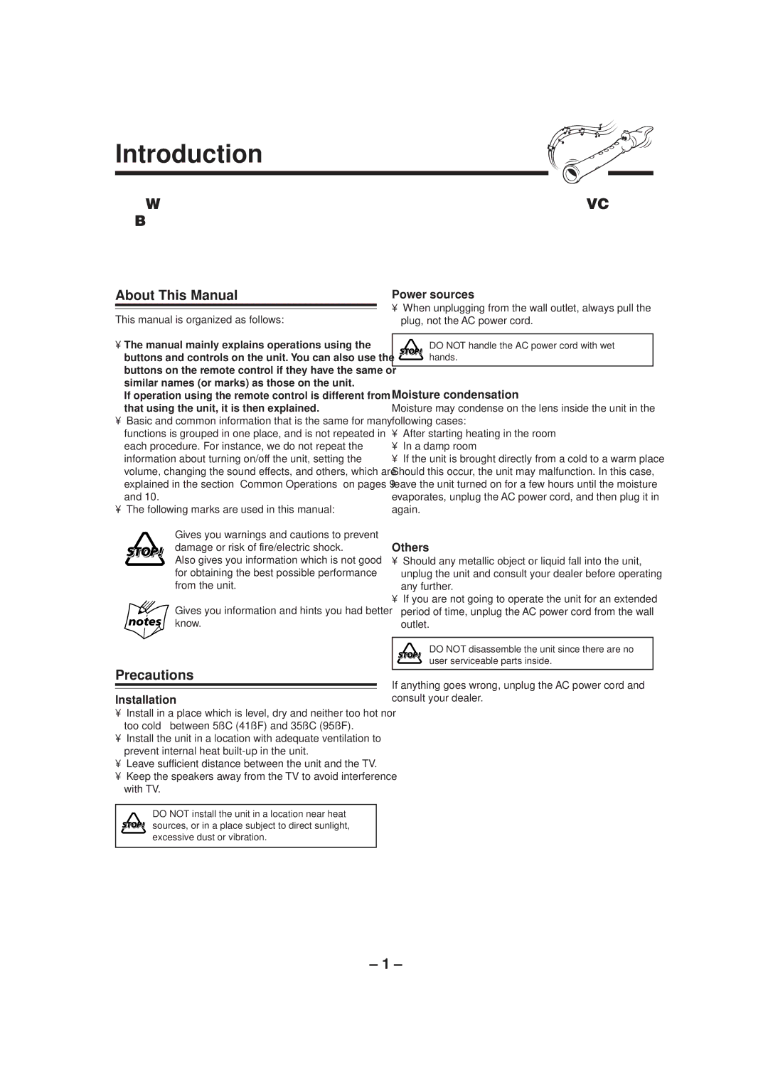 JVC MX-G50 manual Introduction, About This Manual, Precautions 