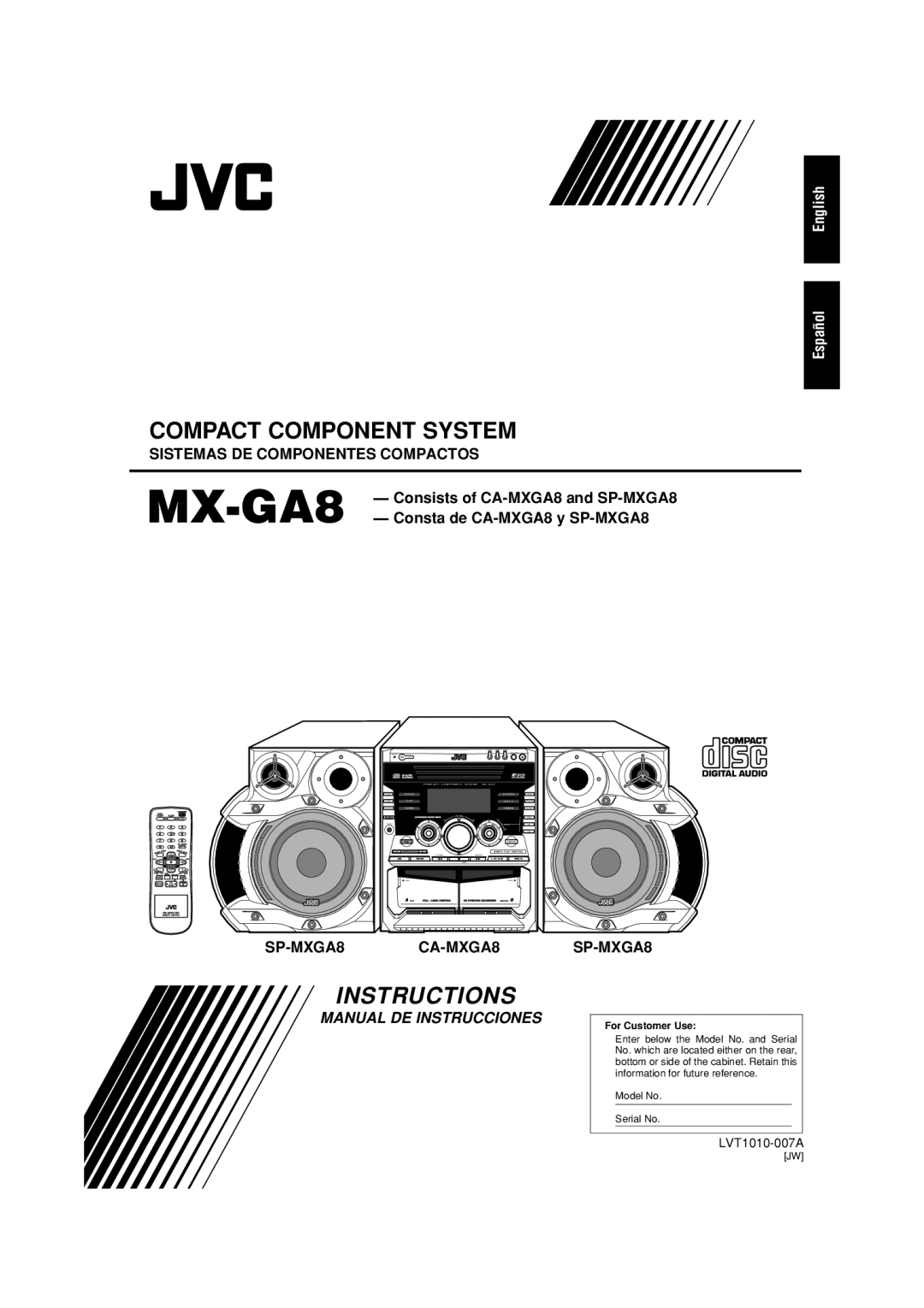 JVC MX-GA8 manual Instructions 