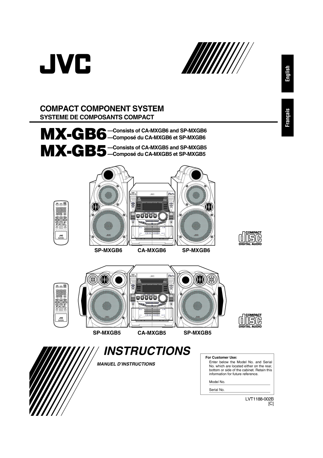 JVC MX-GB5C manual Systeme DE Composants Compact 