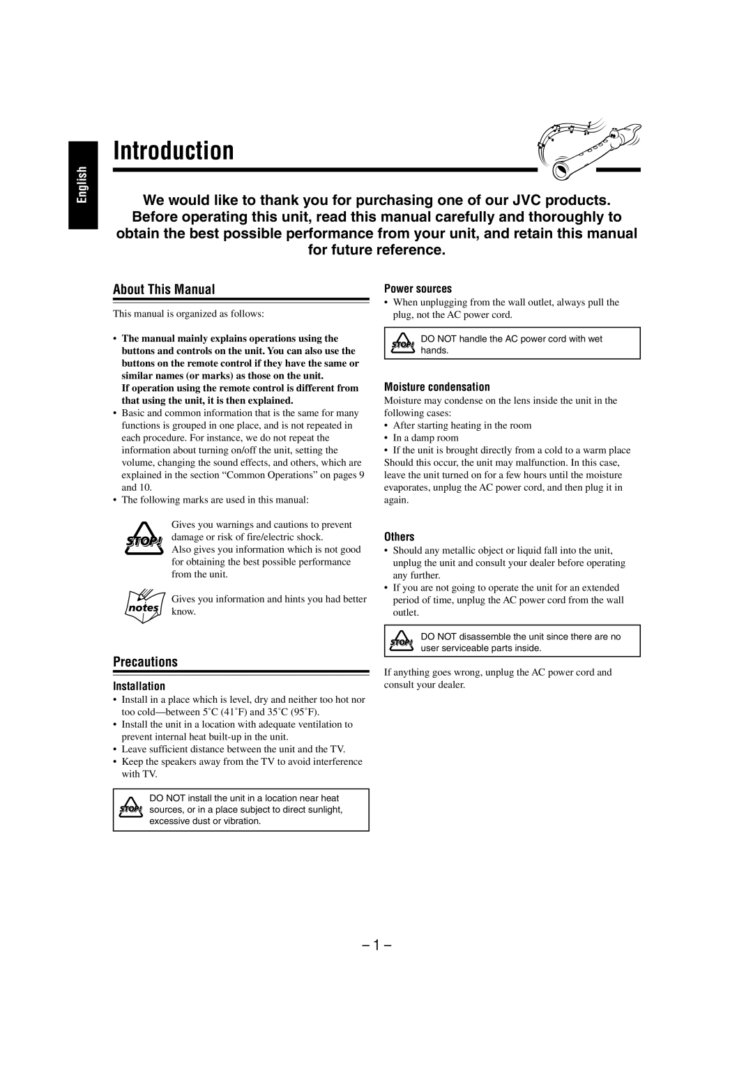 JVC MX-GT700 manual English 