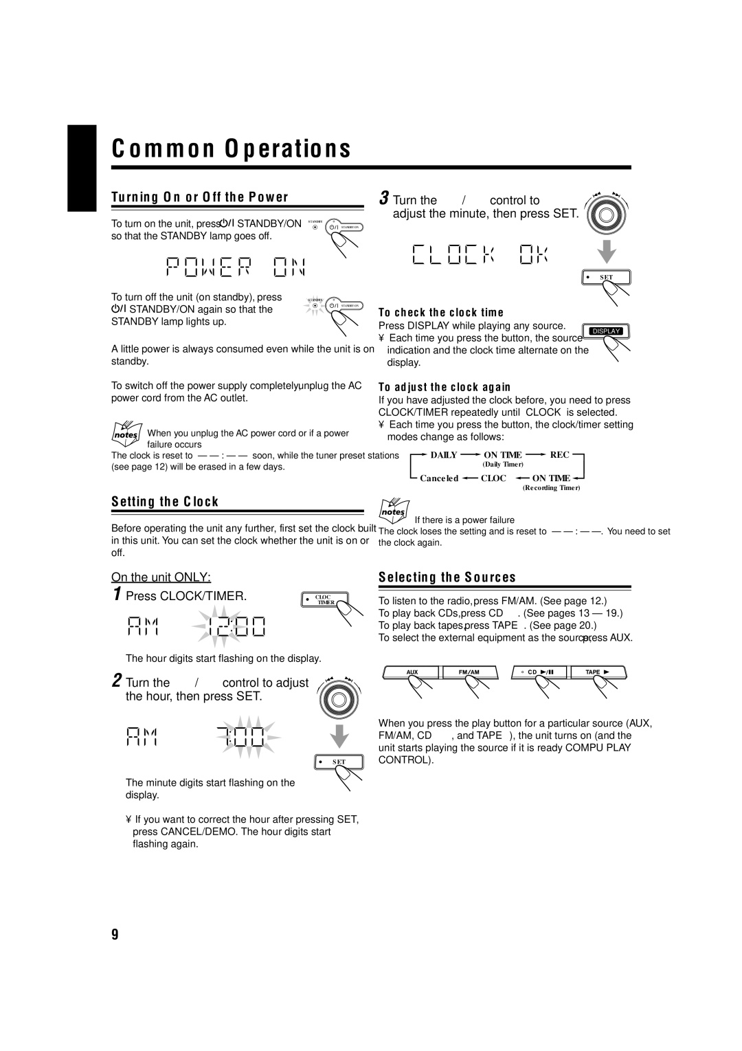 JVC MX-GT88 manual Common Operations 