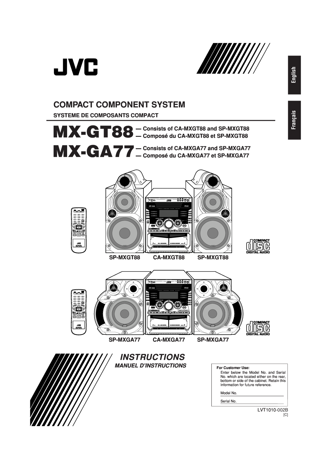JVC Systeme De Composants Compact, MX-GT88 - Consists of CA-MXGT88and SP-MXGT88, Composé du CA-MXGT88et SP-MXGT88, Mode 