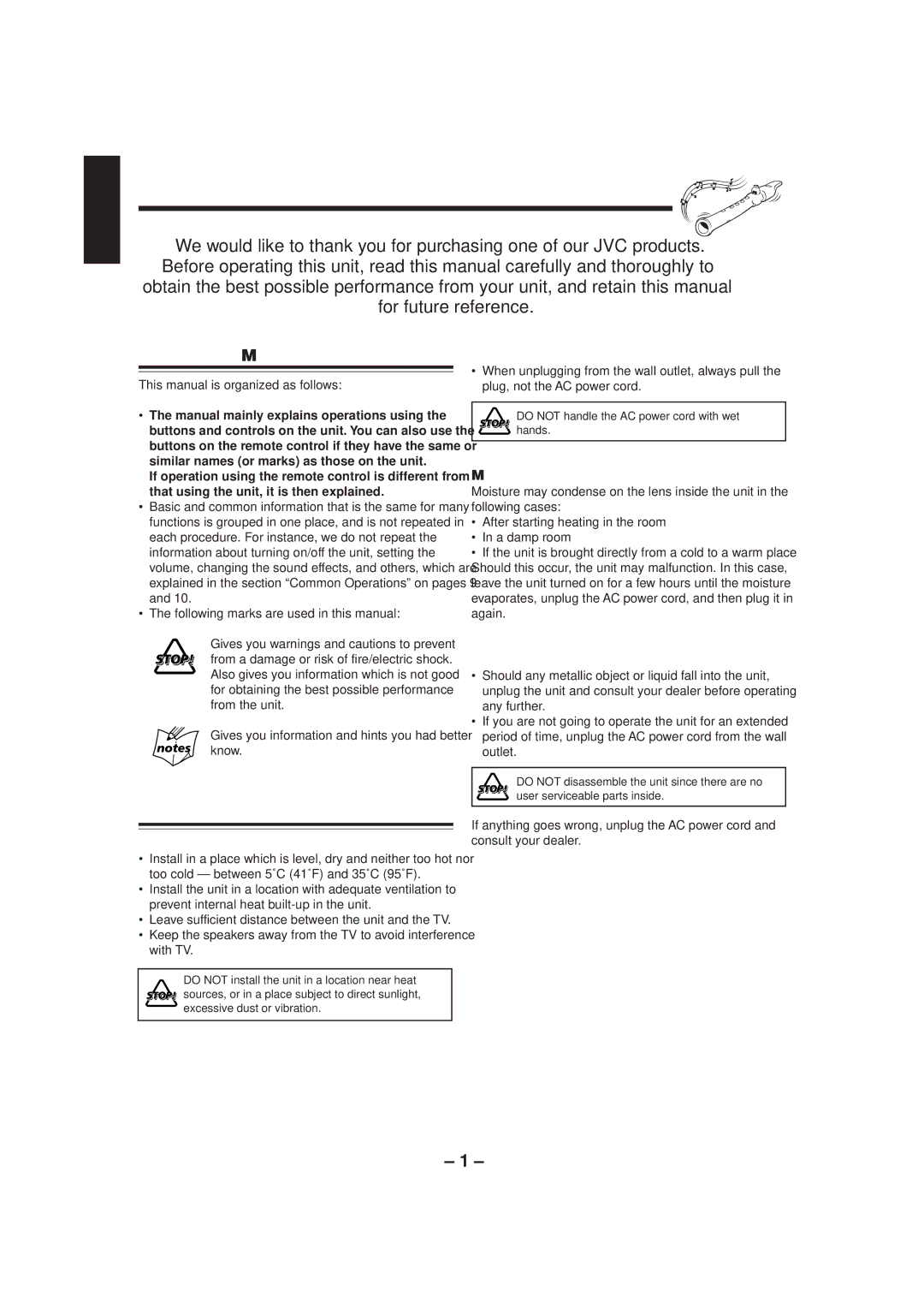 JVC MX-J270V manual Introduction, About This Manual, Precautions 