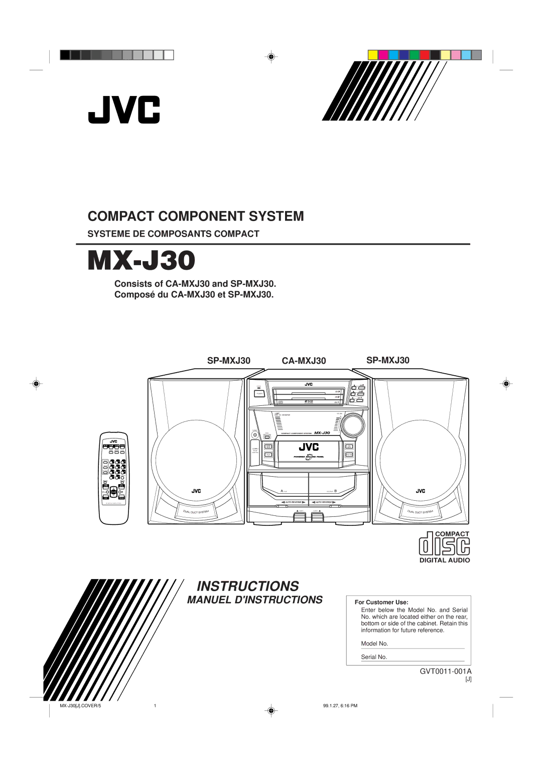 JVC MX-J30 manual 