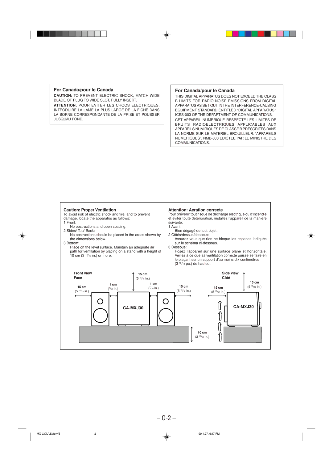 JVC MX-J30 manual For Canada/pour le Canada 