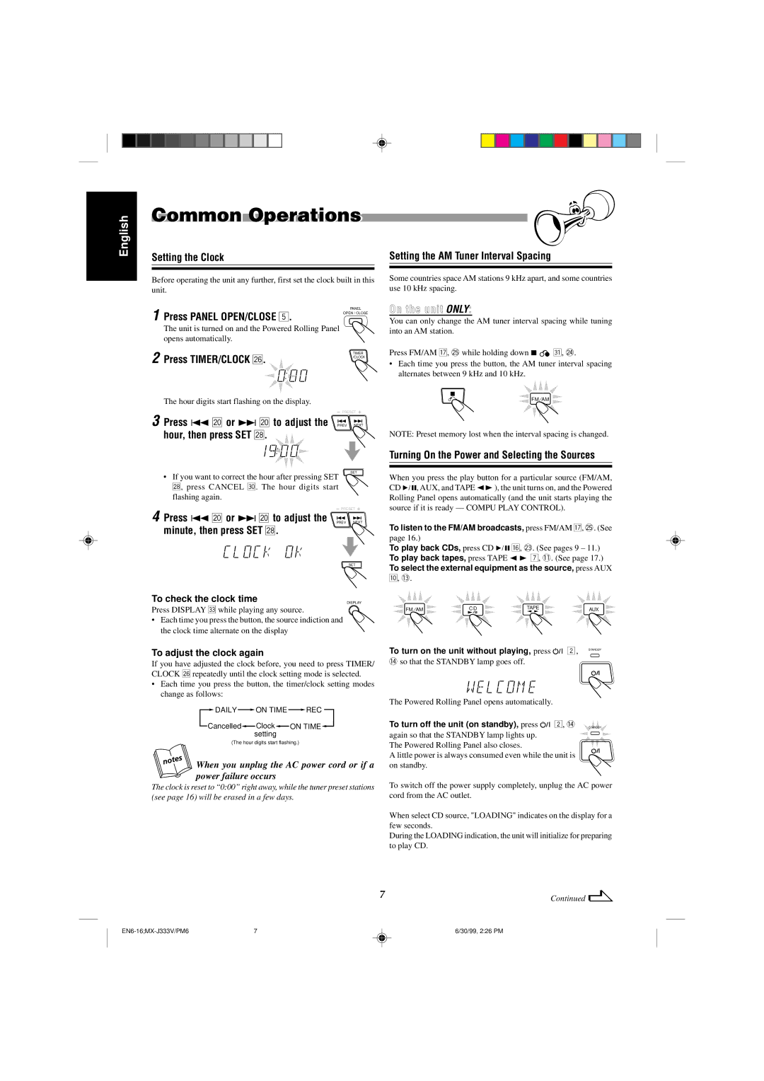 JVC MX-J333VU manual Common Operations 