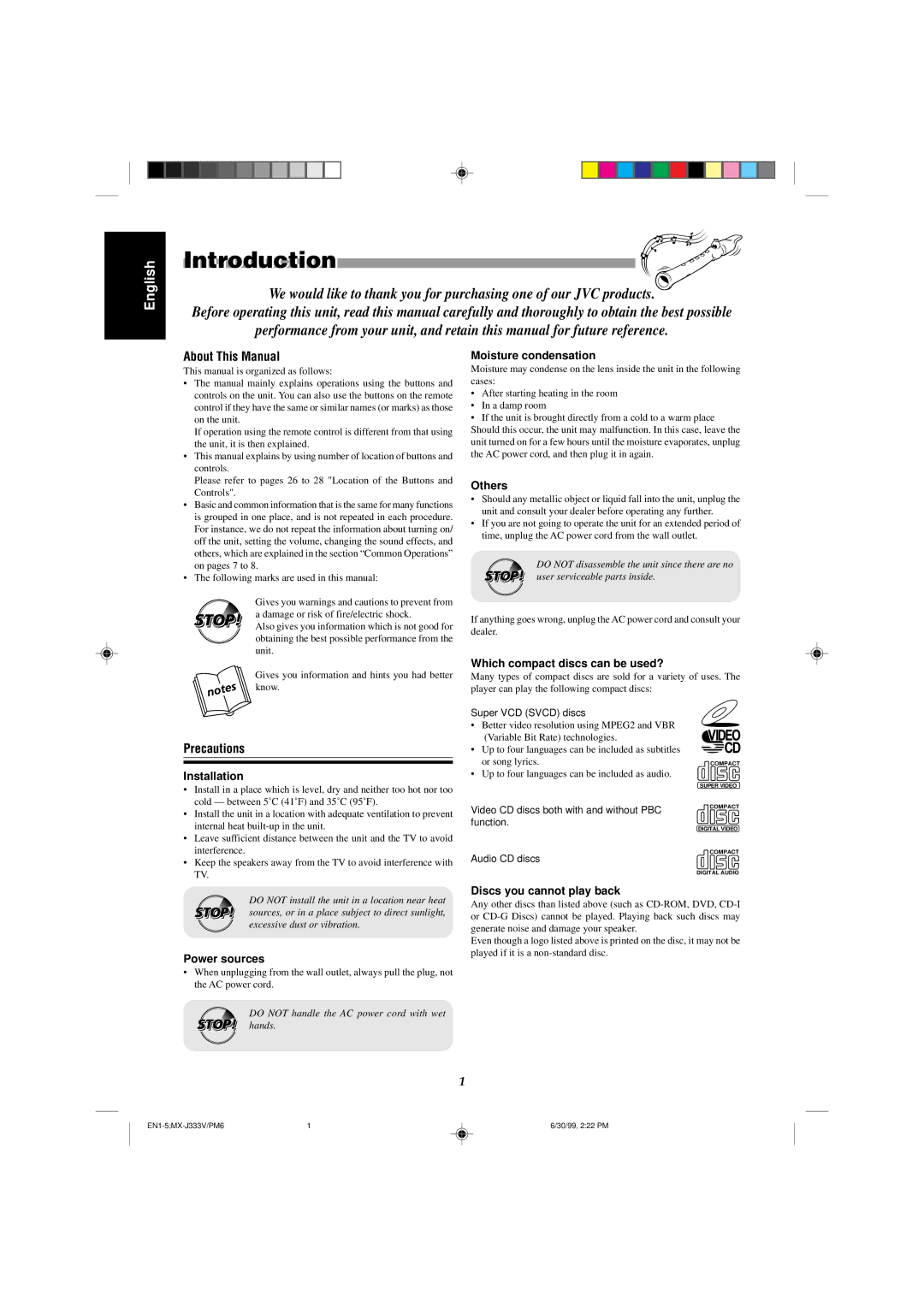 JVC MX-J333VU manual Introduction, About This Manual, Precautions 