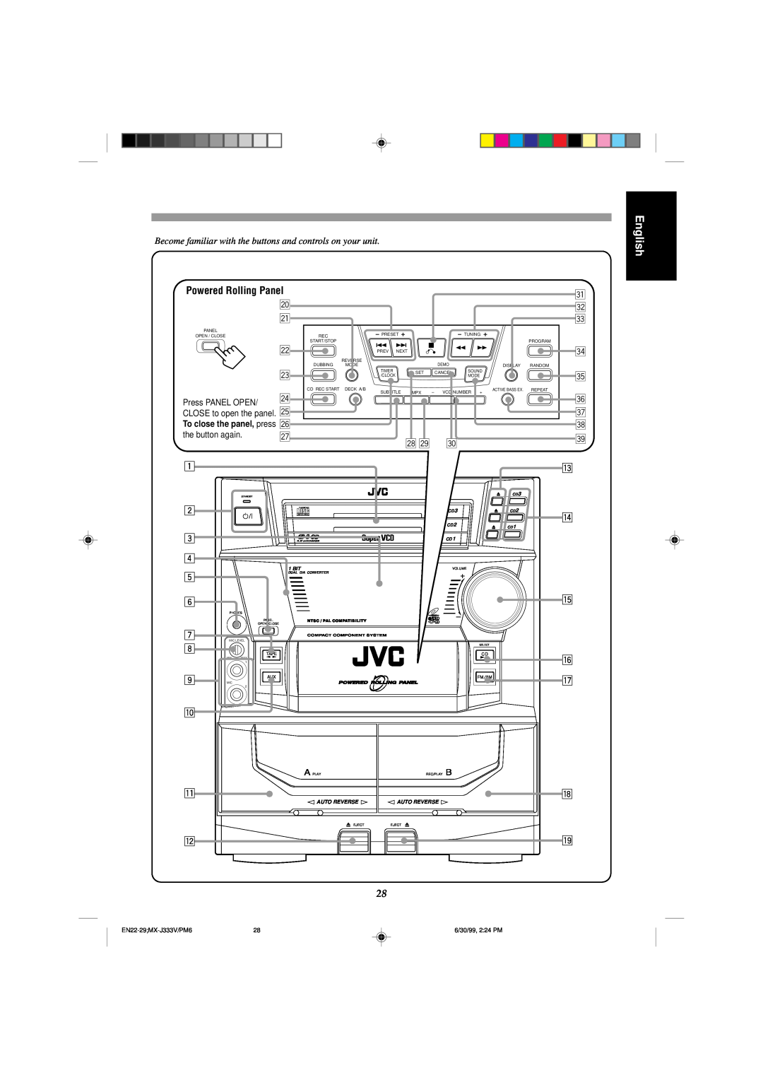 JVC MX-J333VU manual English 