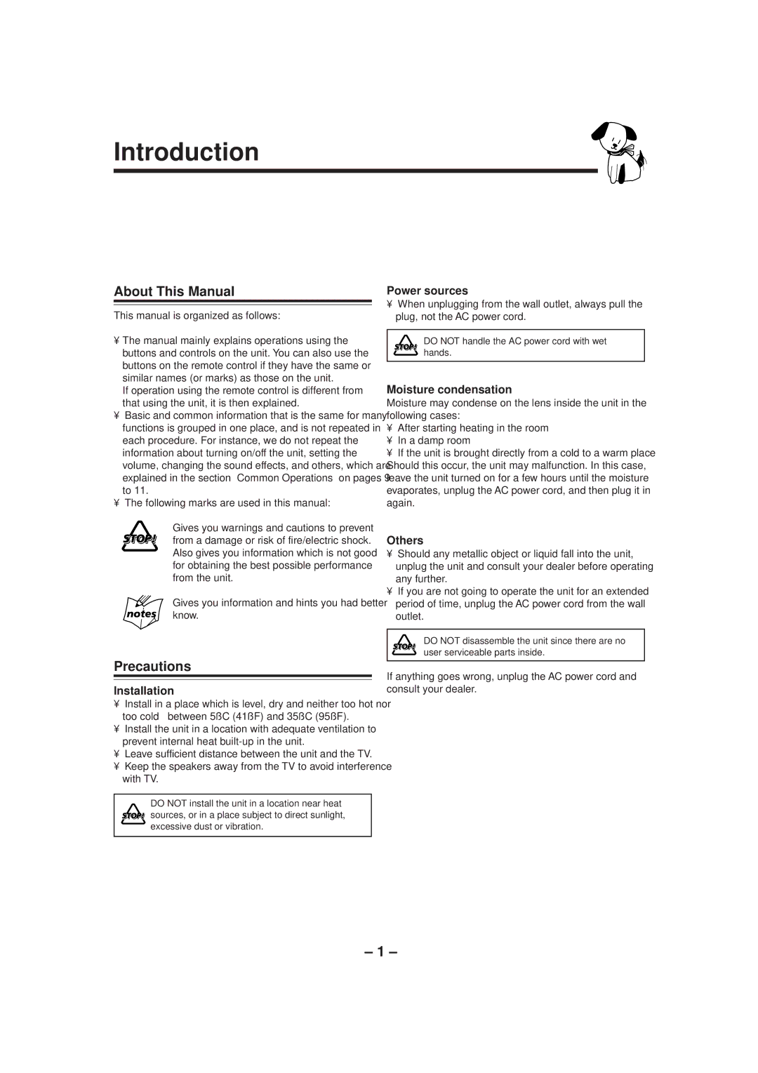 JVC MX-J50 manual Introduction, About This Manual, Precautions 