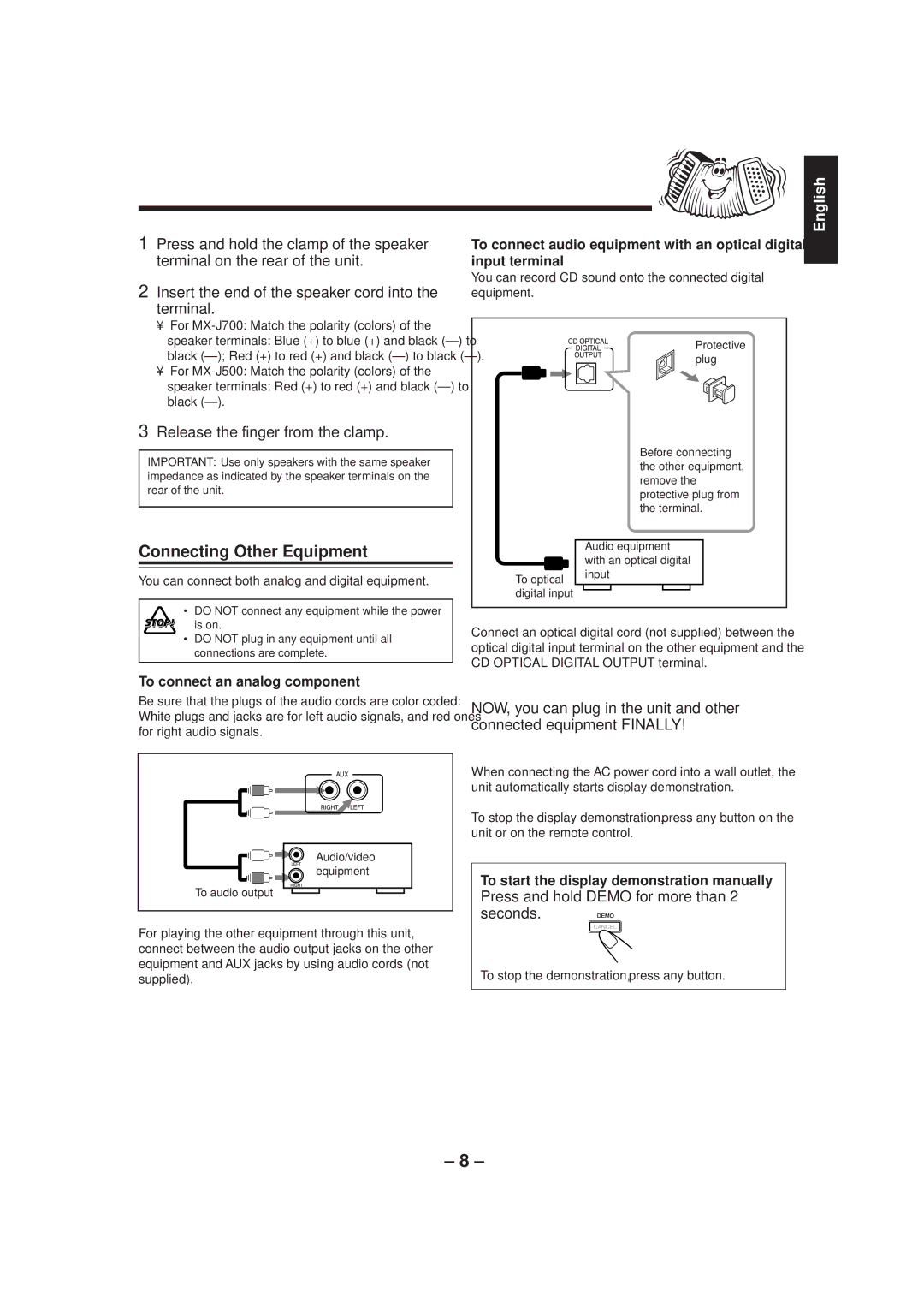 JVC MX-J500 manual Connecting Other Equipment 