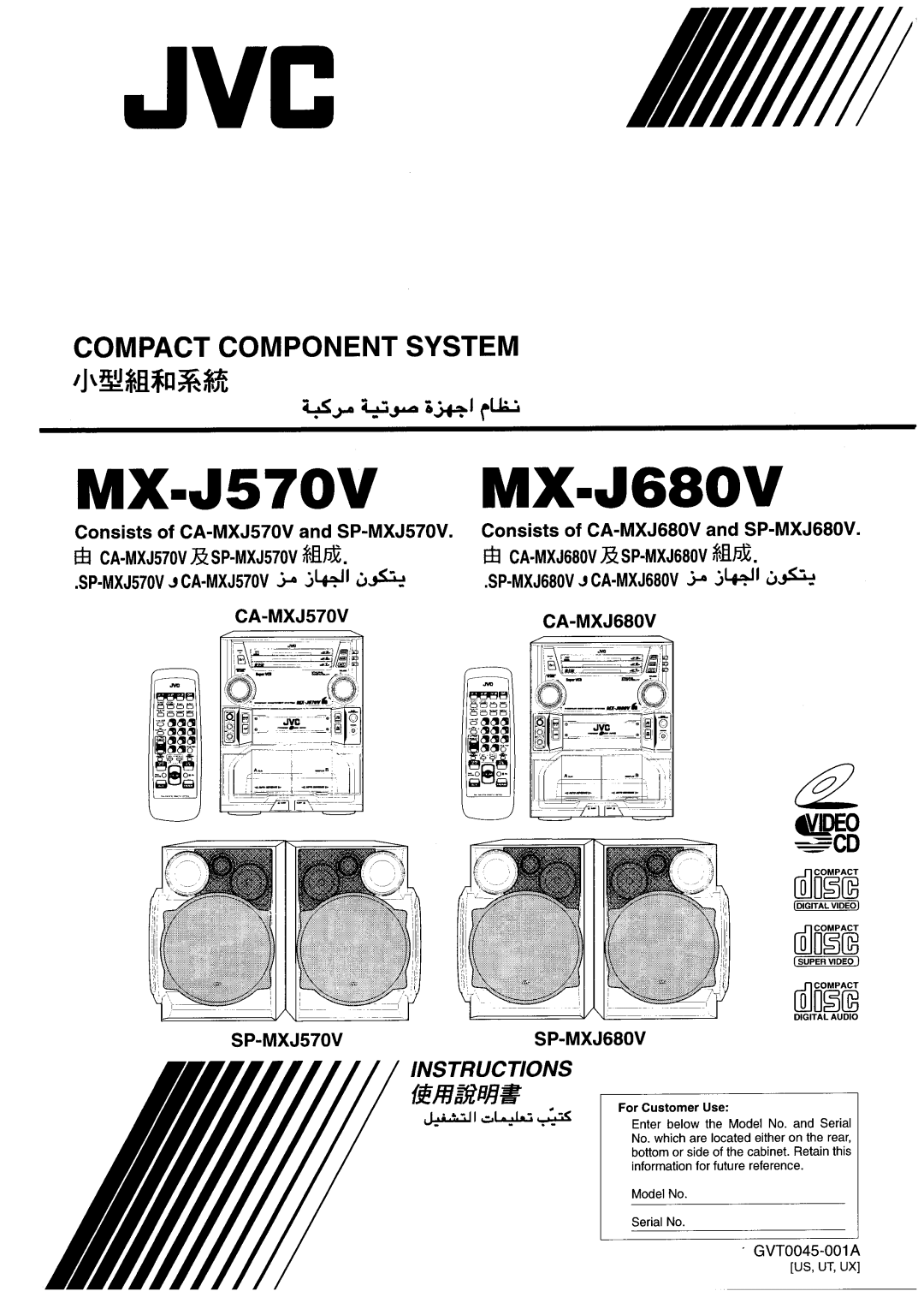 JVC MX-J680V, MX-J570V manual 