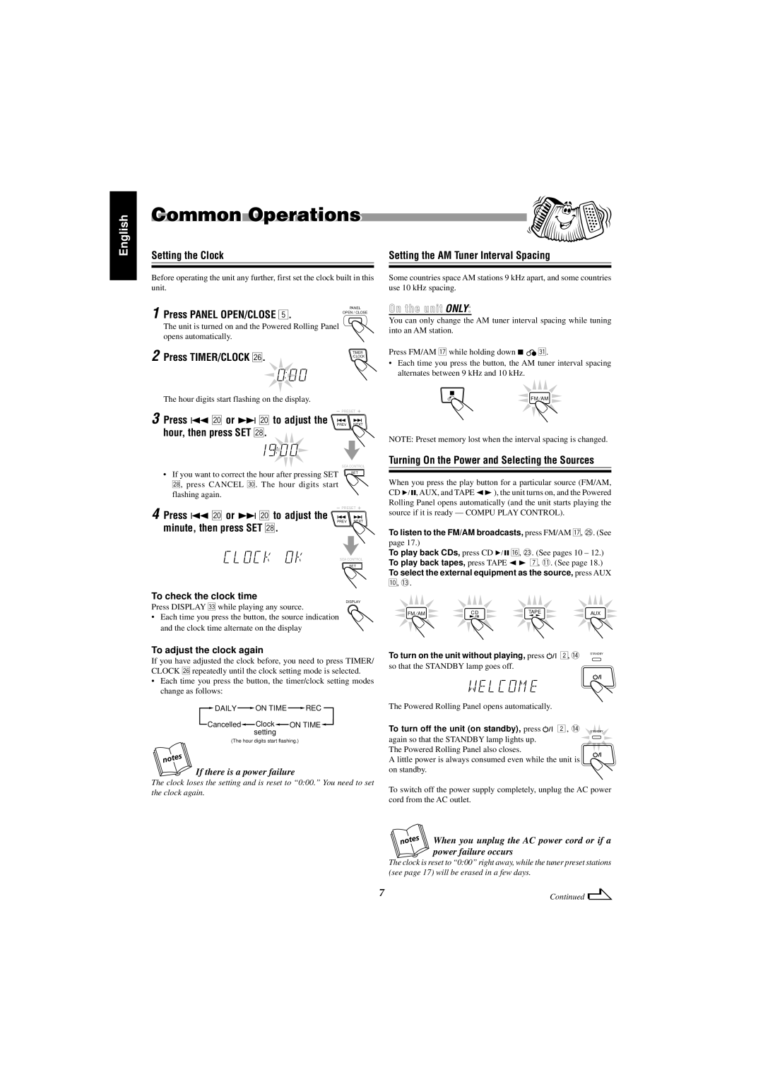 JVC MX-J585V, MX-J555V manual Common Operations 