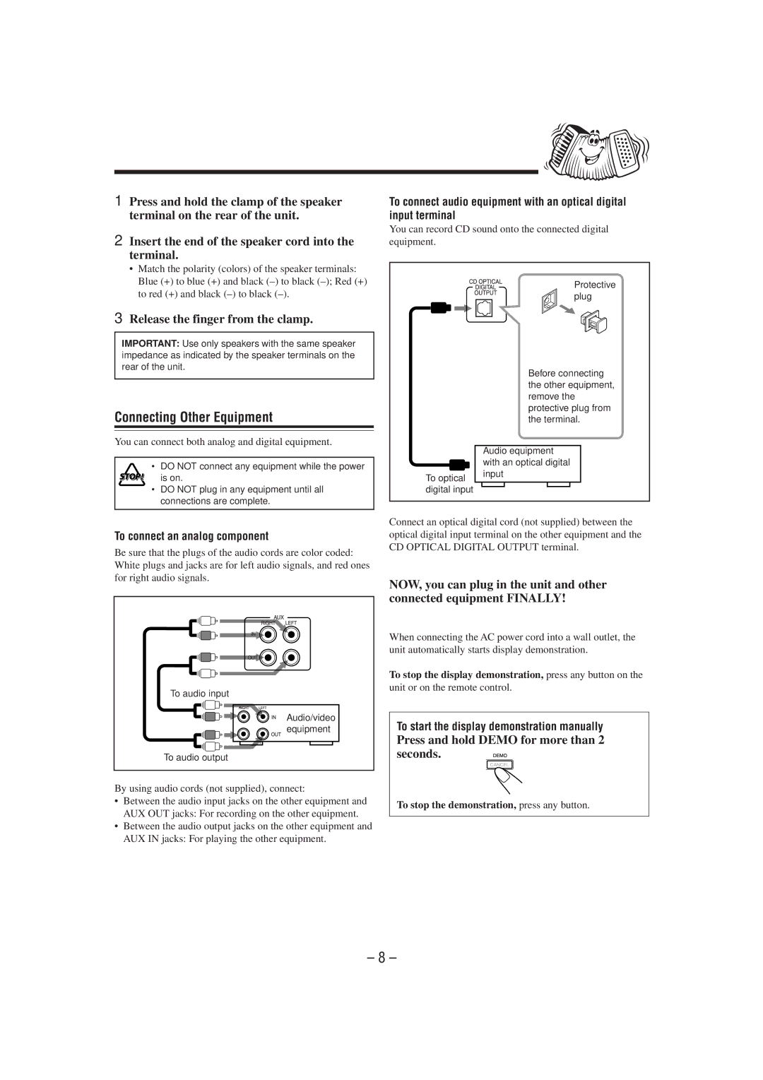 JVC MX-J900 manual Connecting Other Equipment 