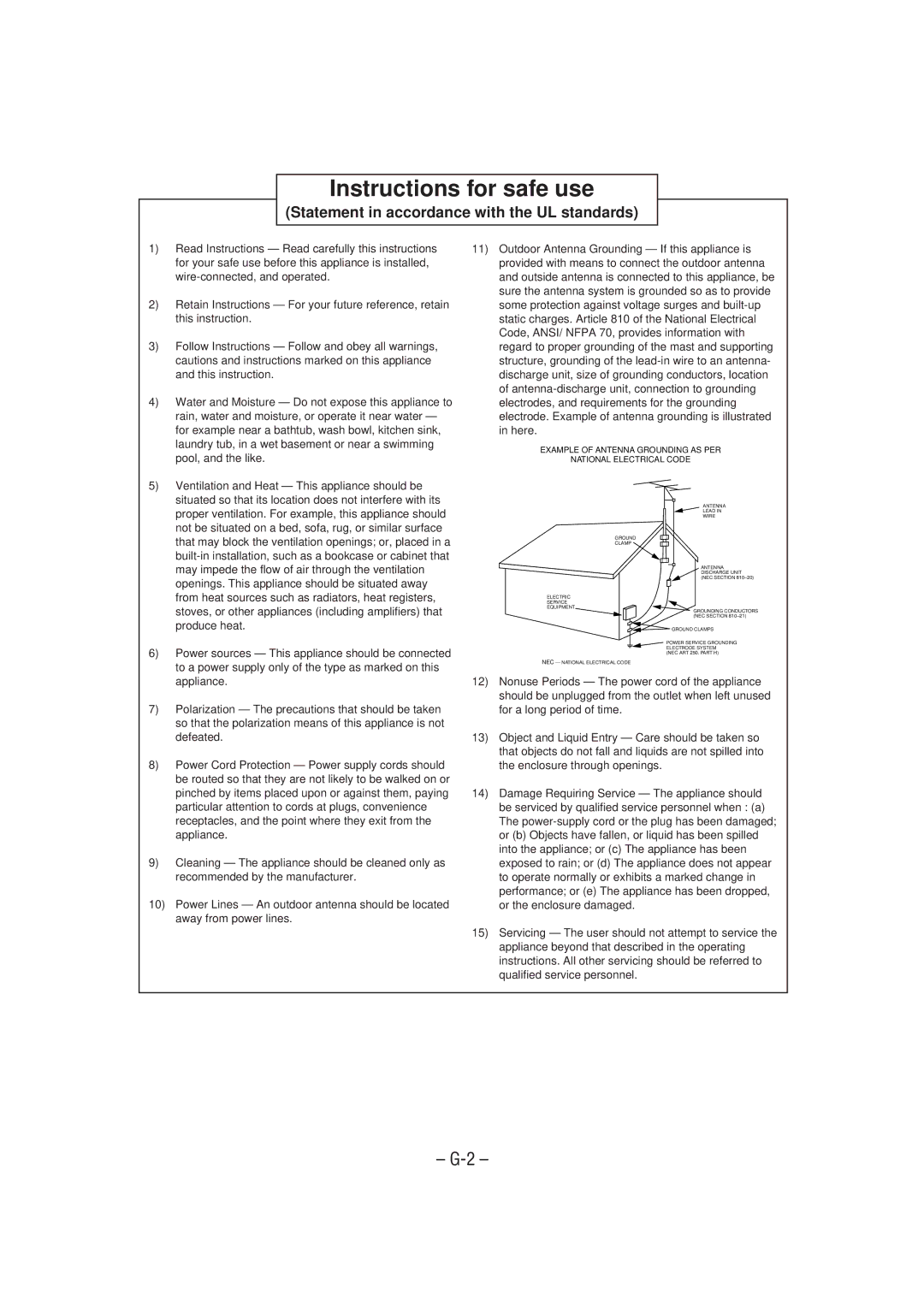 JVC MX-J900 manual Instructions for safe use 