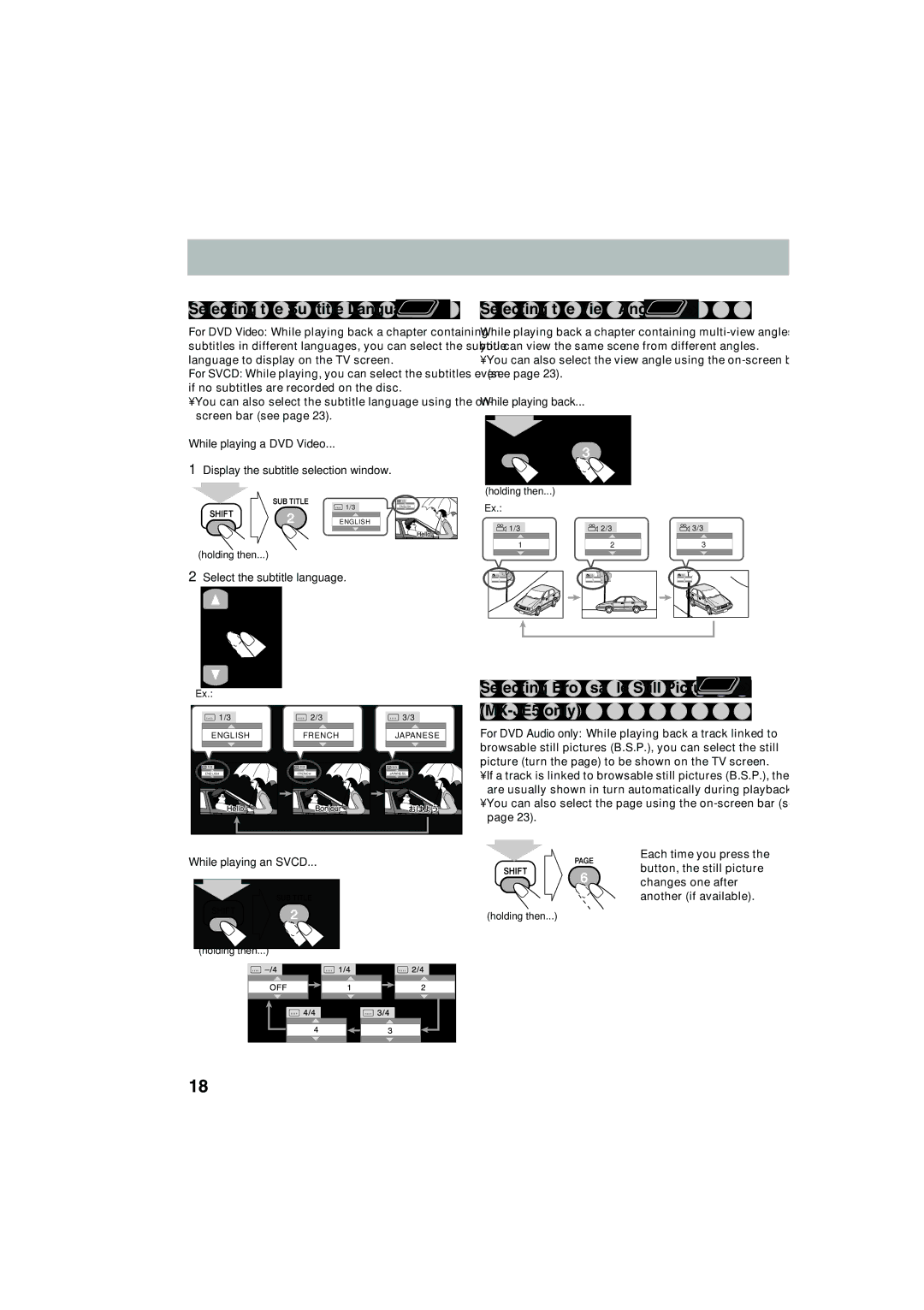 JVC GVT0145-001B, MX-JE31 manual MX-JE5 only, While playing back, Select the subtitle language, While playing an Svcd 