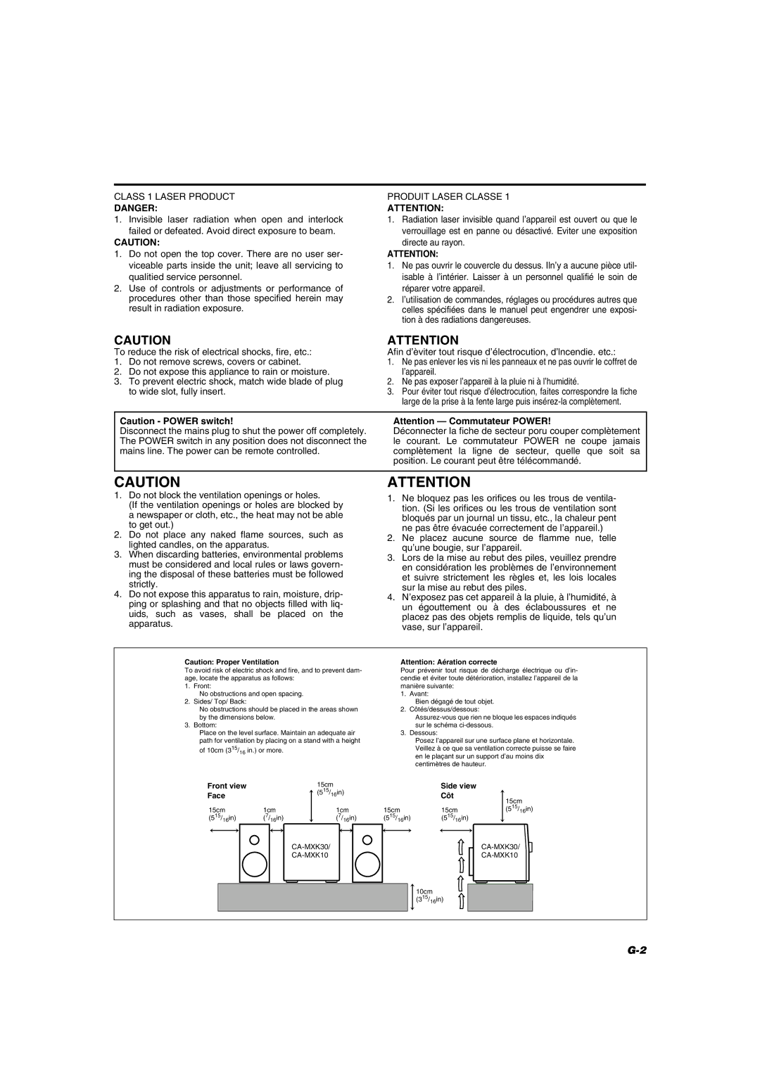 JVC MX-K30 manual Produit Laser Classe 