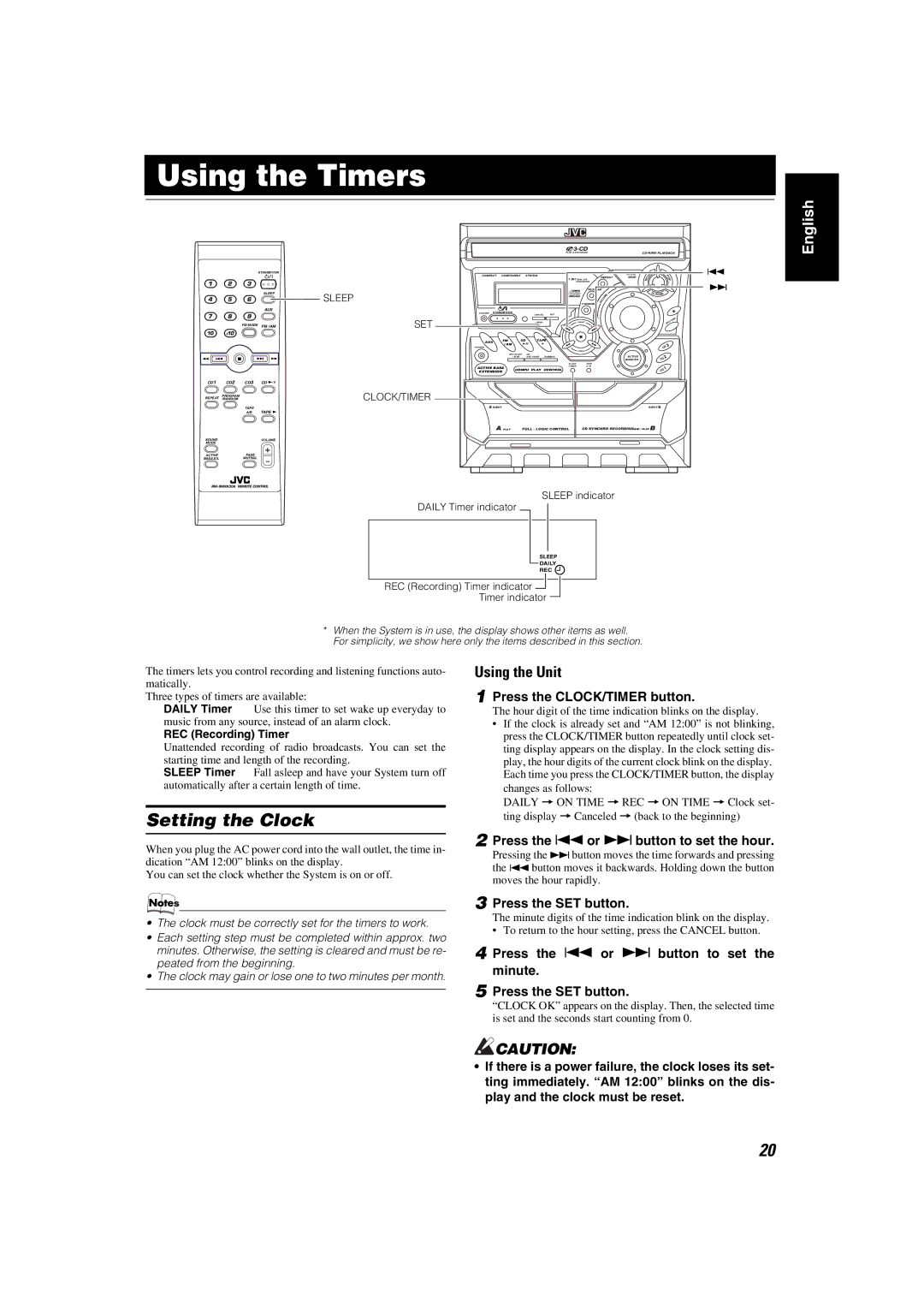 JVC MX-K30 manual Demo Preset Cskip DIS 