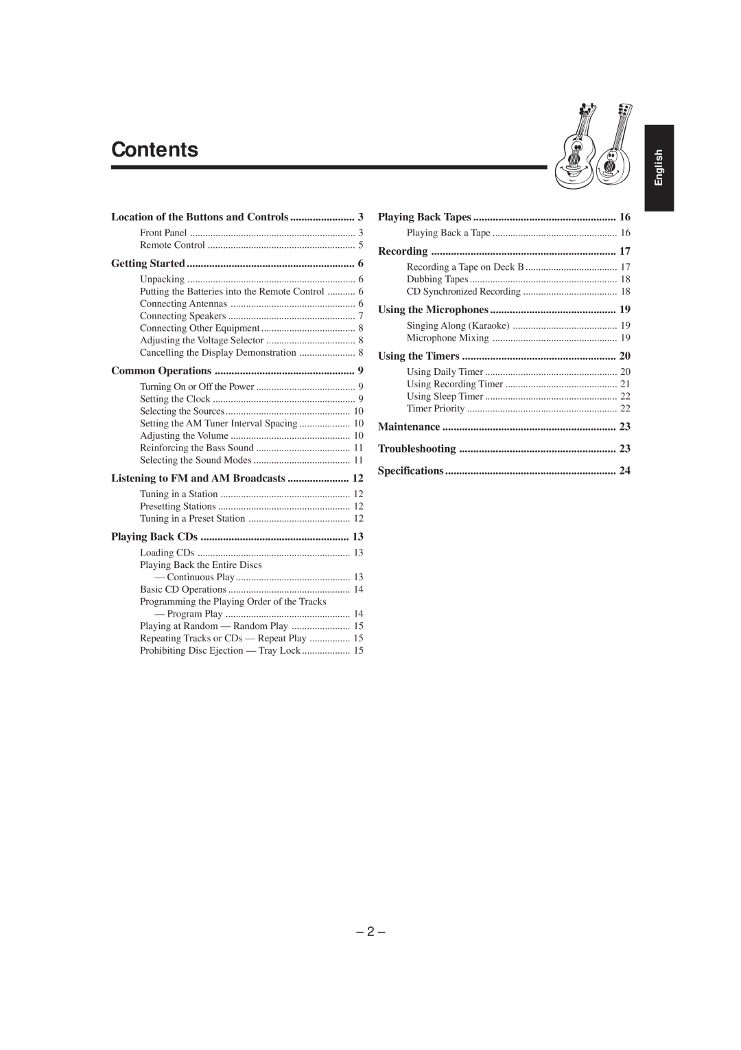 JVC MX-K5 manual Contents 