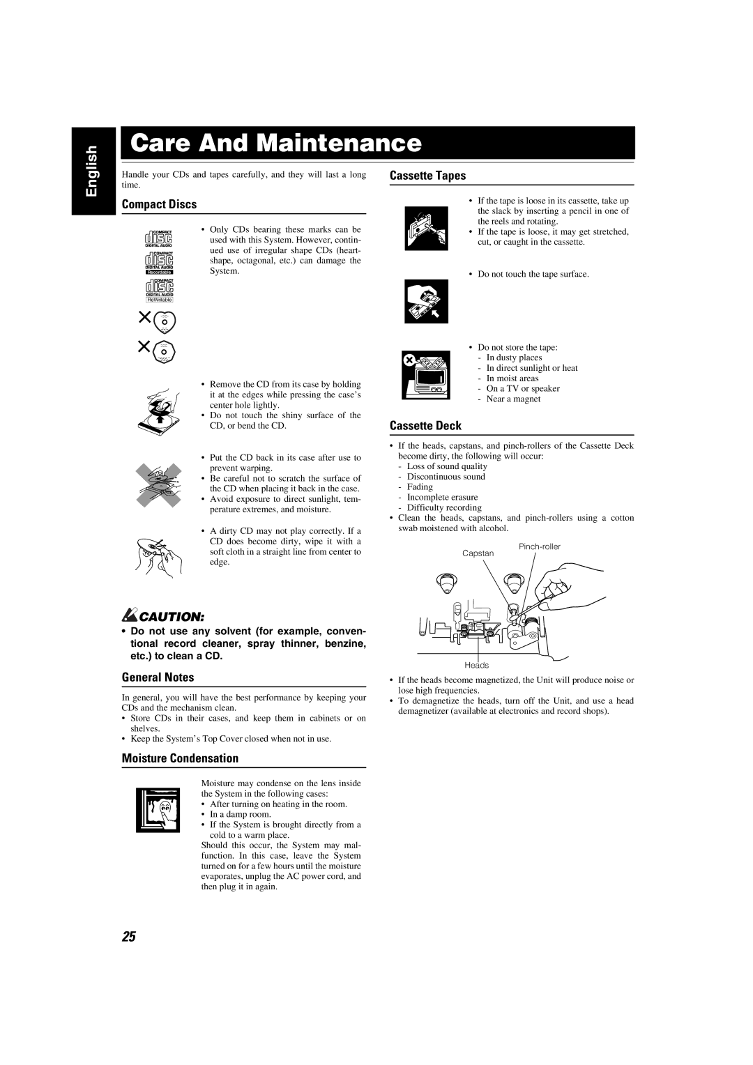 JVC MX-KA5JW manual Care And Maintenance 