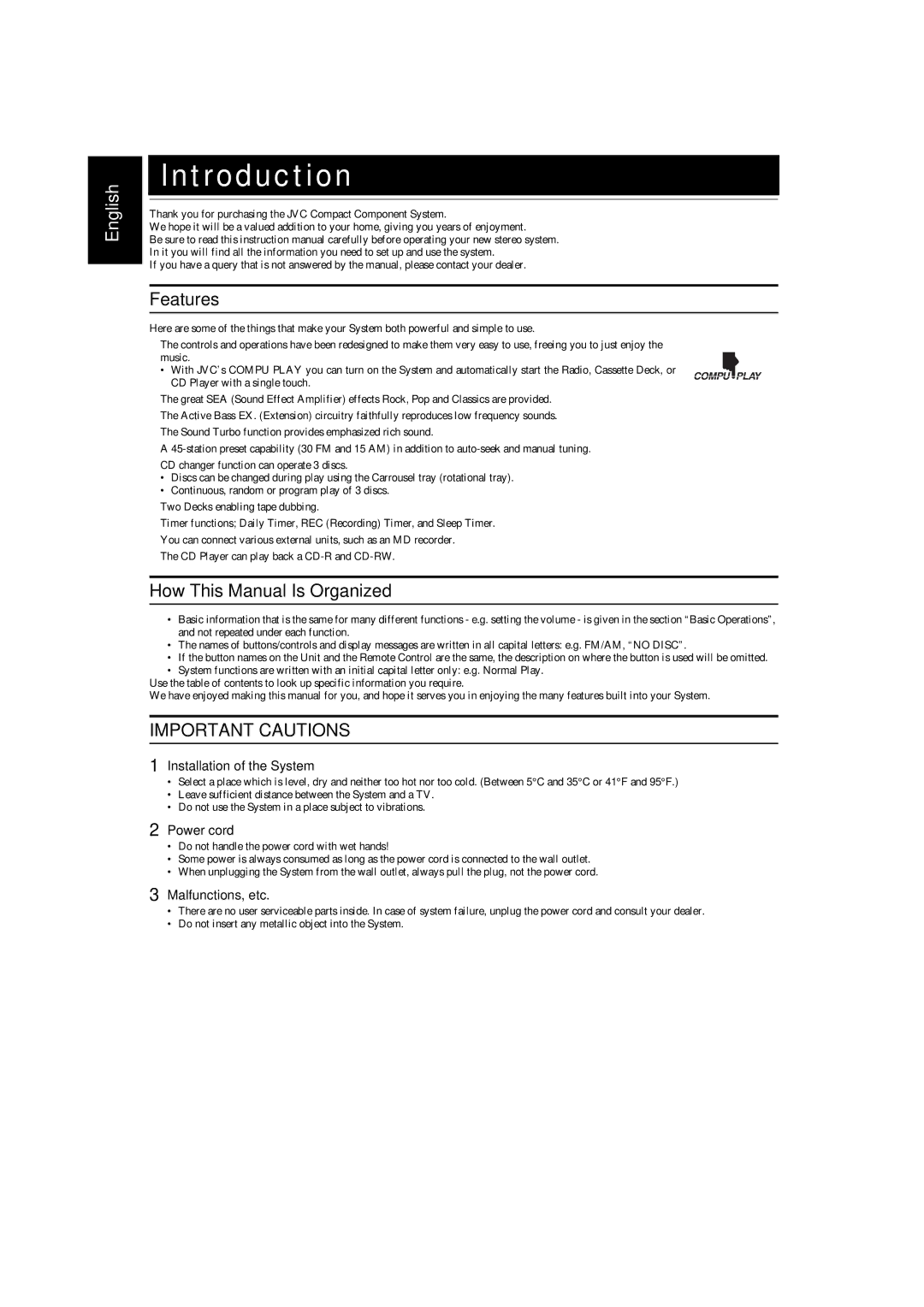 JVC MX-KA5JW manual Introduction, Features, How This Manual Is Organized 