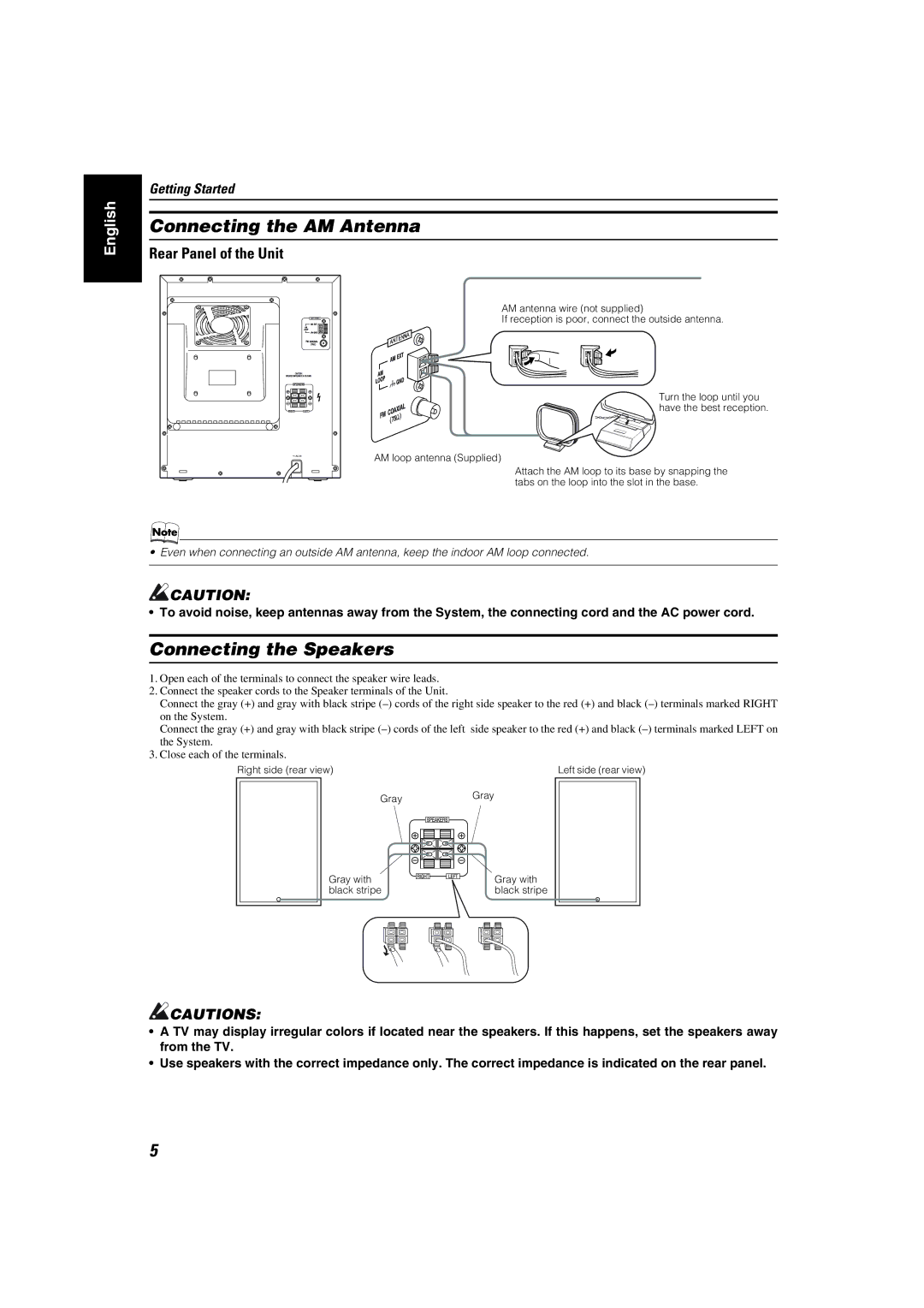 JVC MX-KC45 manual Connecting the AM Antenna 