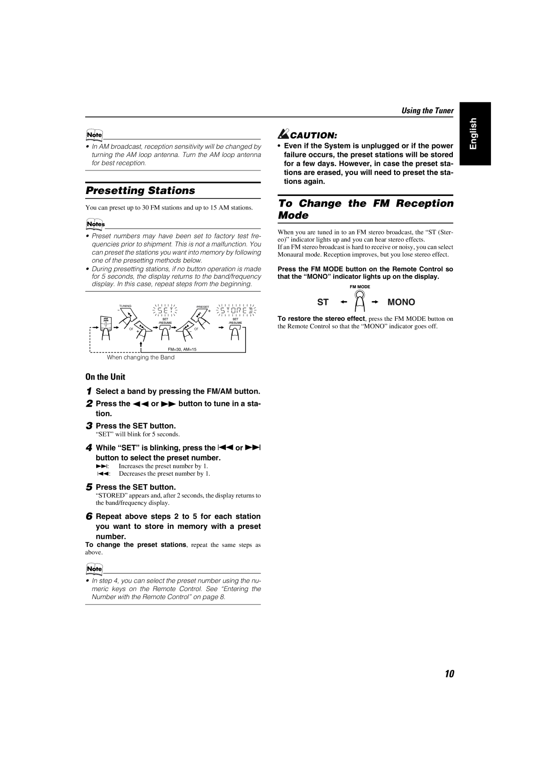 JVC MX-KC45 manual Even if the System is unplugged or if the power 