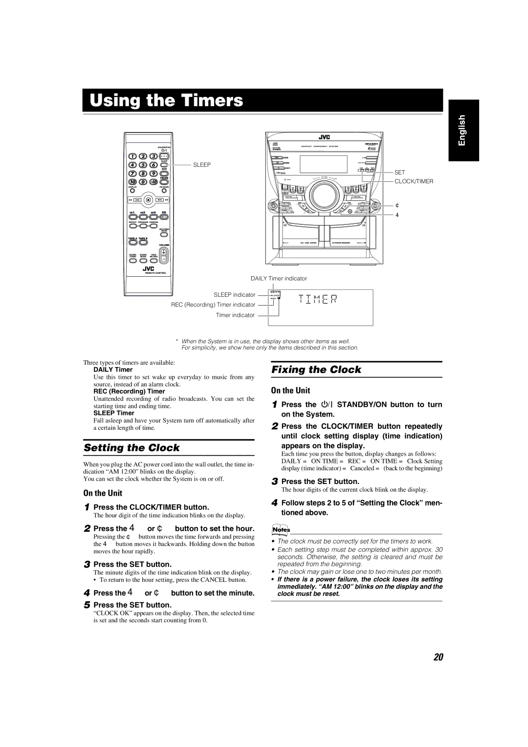 JVC MX-KC45 manual Sleep 