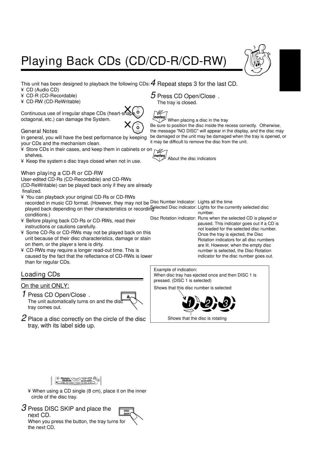 JVC MX-SK3, MX-SK1, CA-MXSK3, SP-MXSK1, SP-MXSK3, CA-MXSK1, GVT0120-001C manual Playing Back CDs CD/CD-R/CD-RW 