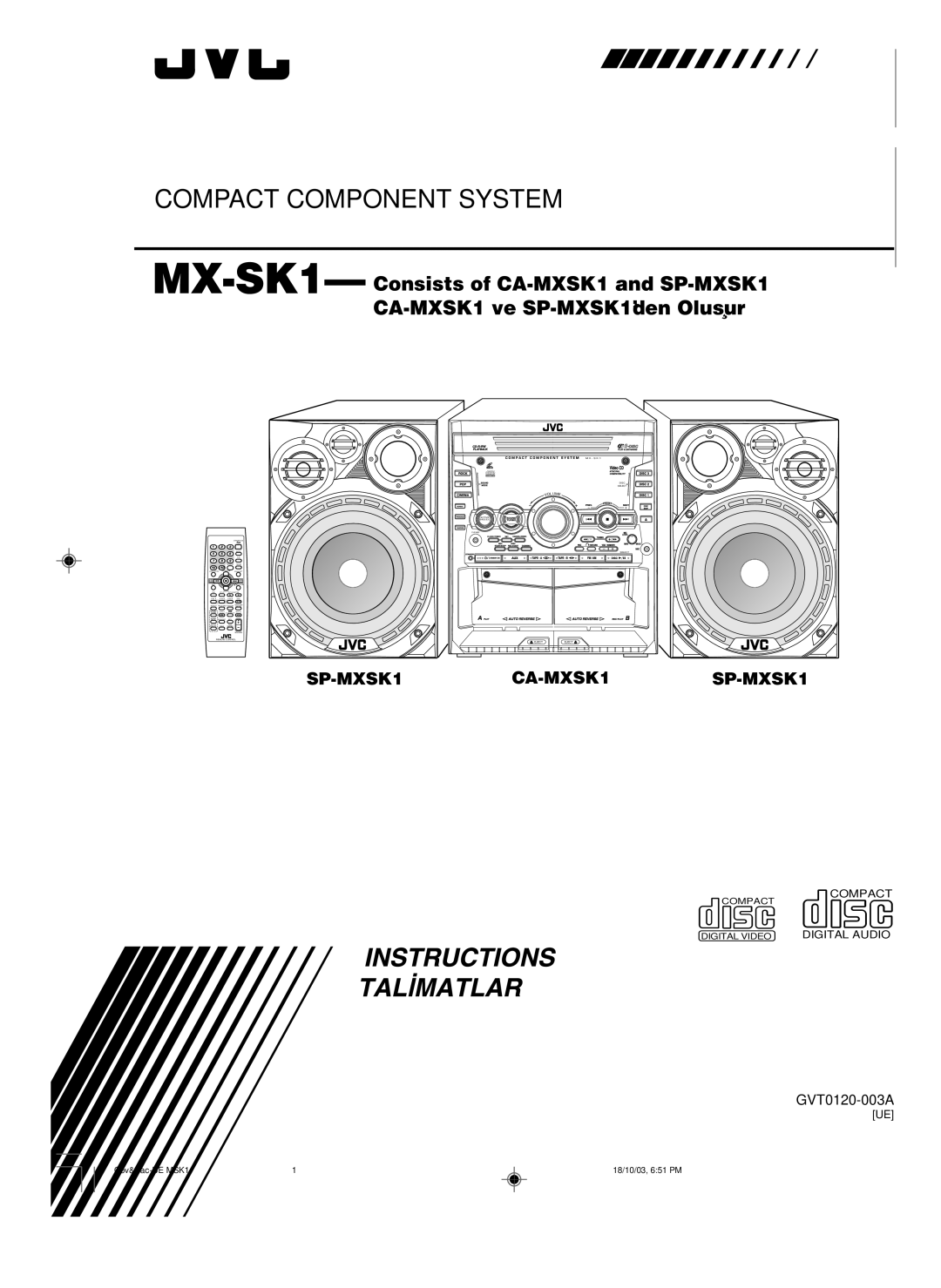 JVC CA-MXSK3, MX-SK3, MX-SK1, SP-MXSK1, SP-MXSK3, CA-MXSK1, GVT0120-001C manual AZ YER Kaplayan B‹LEﬁENL‹ S‹STEM‹ 