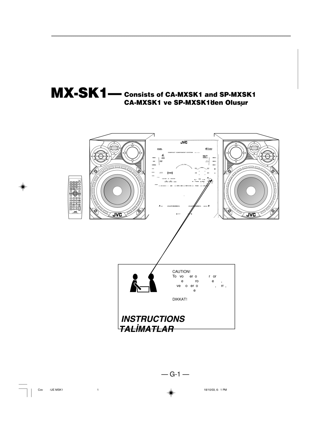 JVC SP-MXSK1, MX-SK3, MX-SK1, CA-MXSK3, SP-MXSK3, CA-MXSK1, GVT0120-001C manual Uyar›lar, Dikkatler ve Di¤erleri 