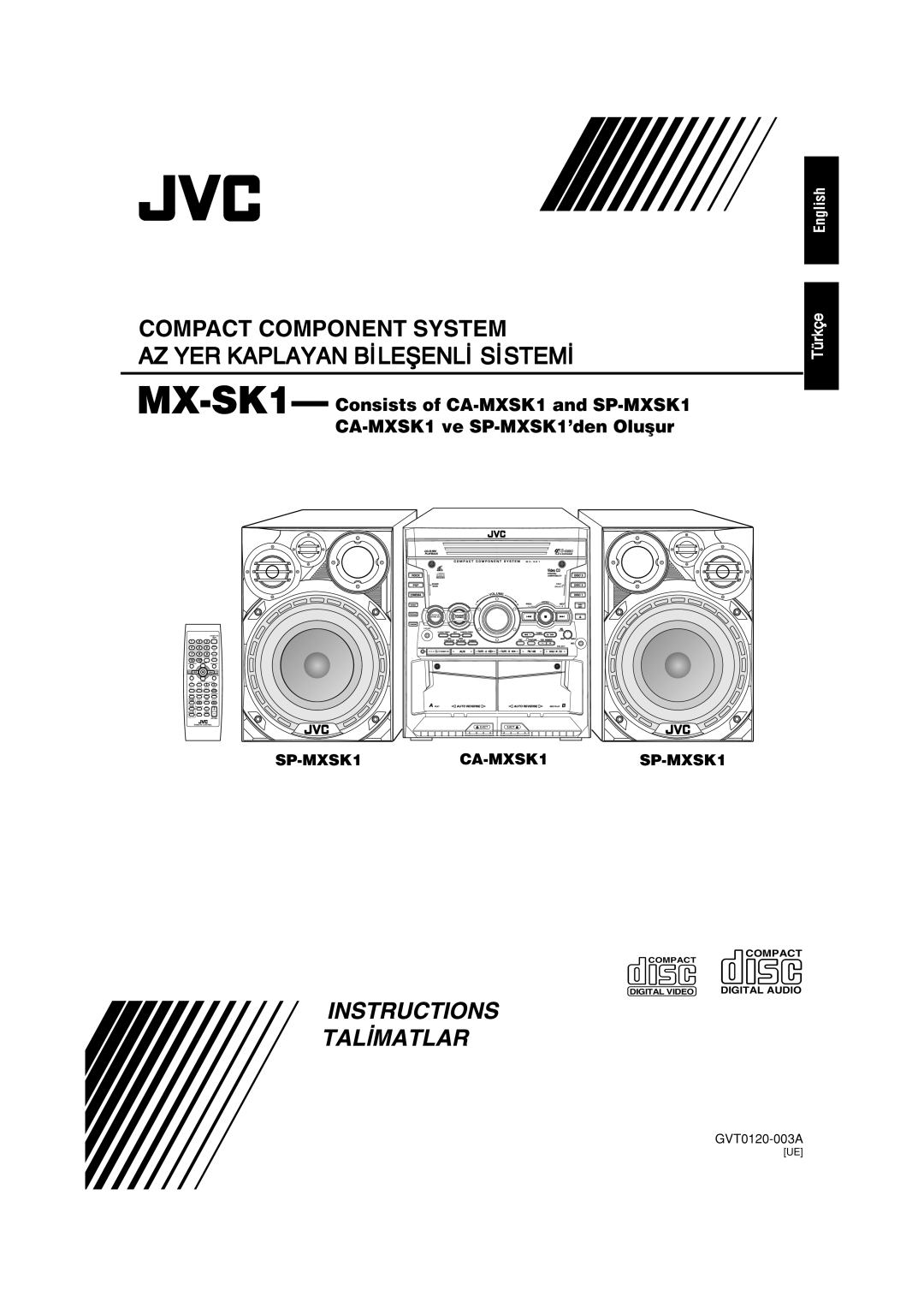 JVC CA-MXSK3 SP-MXSK1, CA-MXSK1, Compact Component System, AZ YER KAPLAYAN B‹LEﬁENL‹ S‹STEM‹, English, Türkçe, Volume 