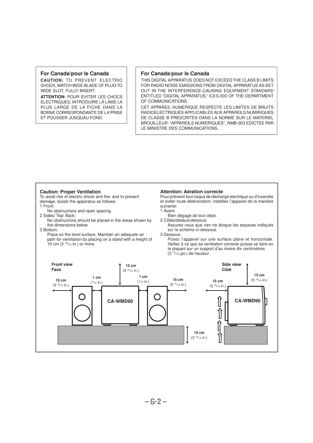 JVC MX-WMD90 manual For Canada/pour le Canada, Face 