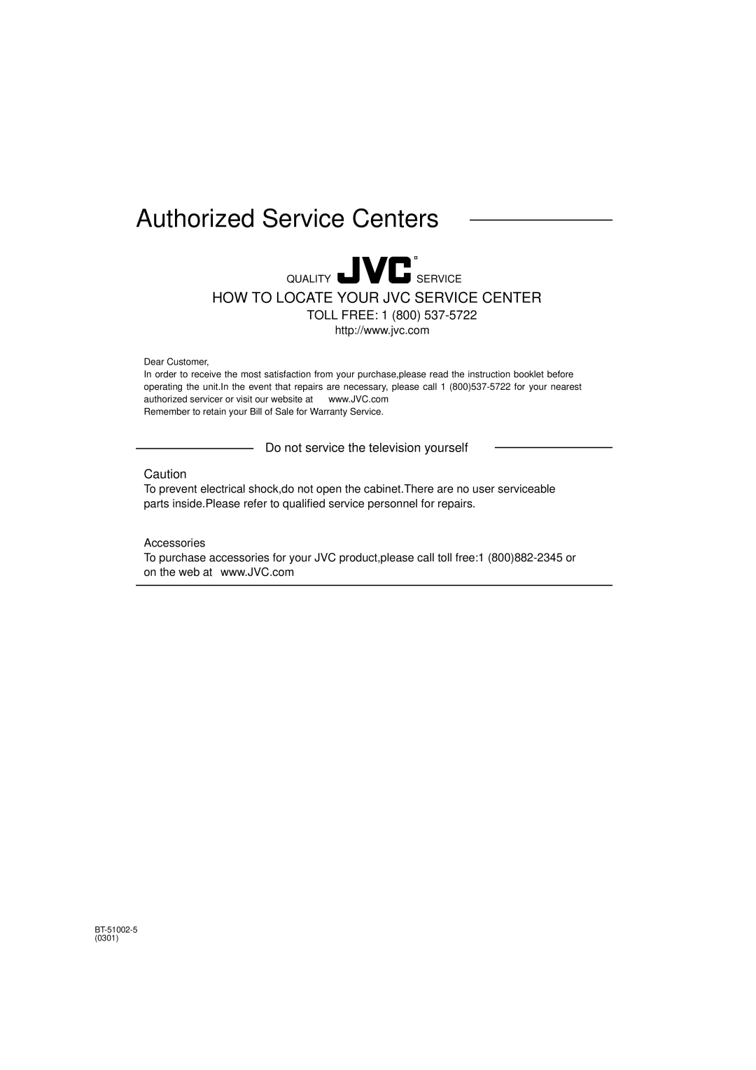 JVC SP-MXG500, CA-MXG500 manual Authorized Service Centers 