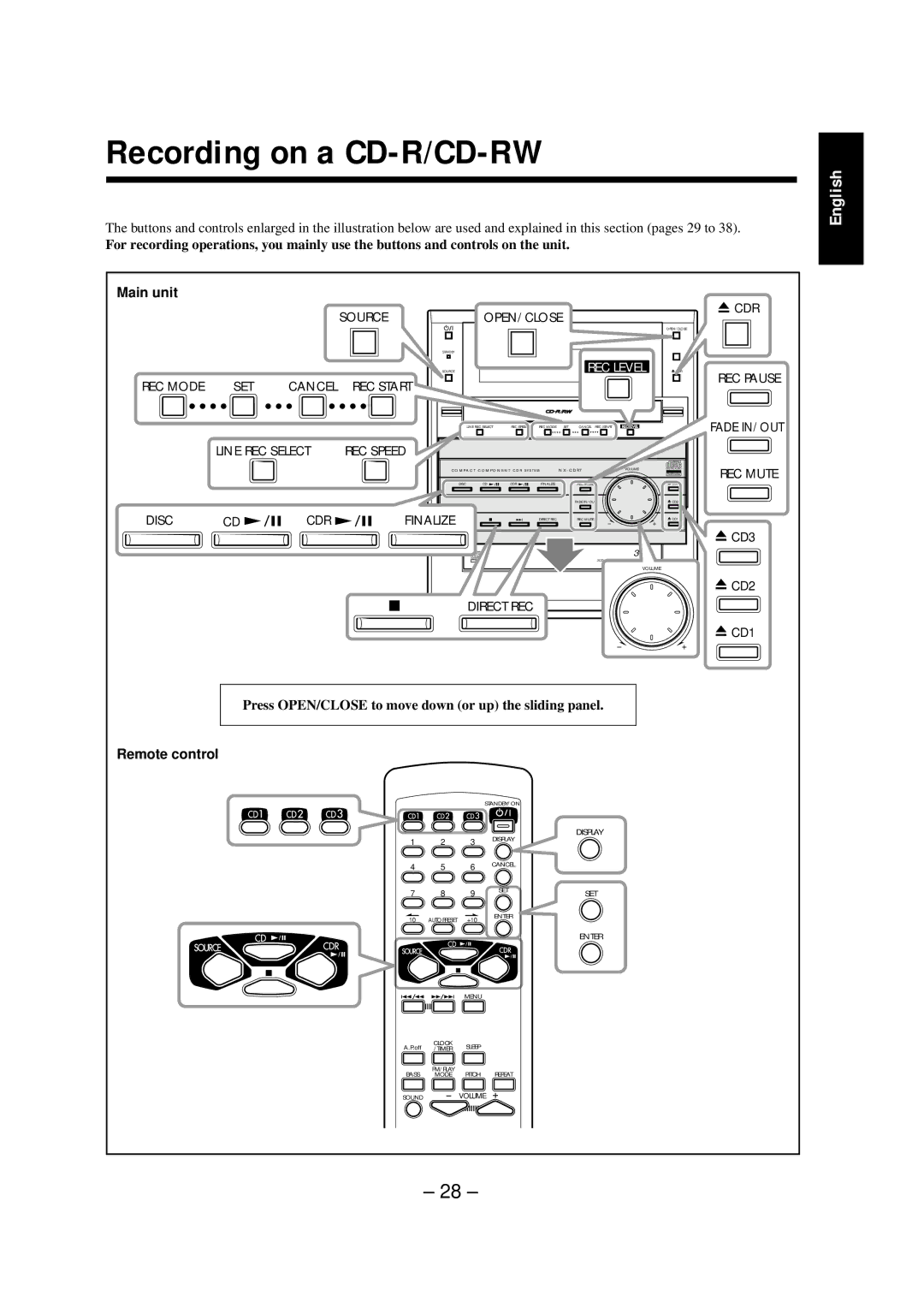 JVC NX-CDR7 manual Recording on a CD-R/CD-RW, REC Level 