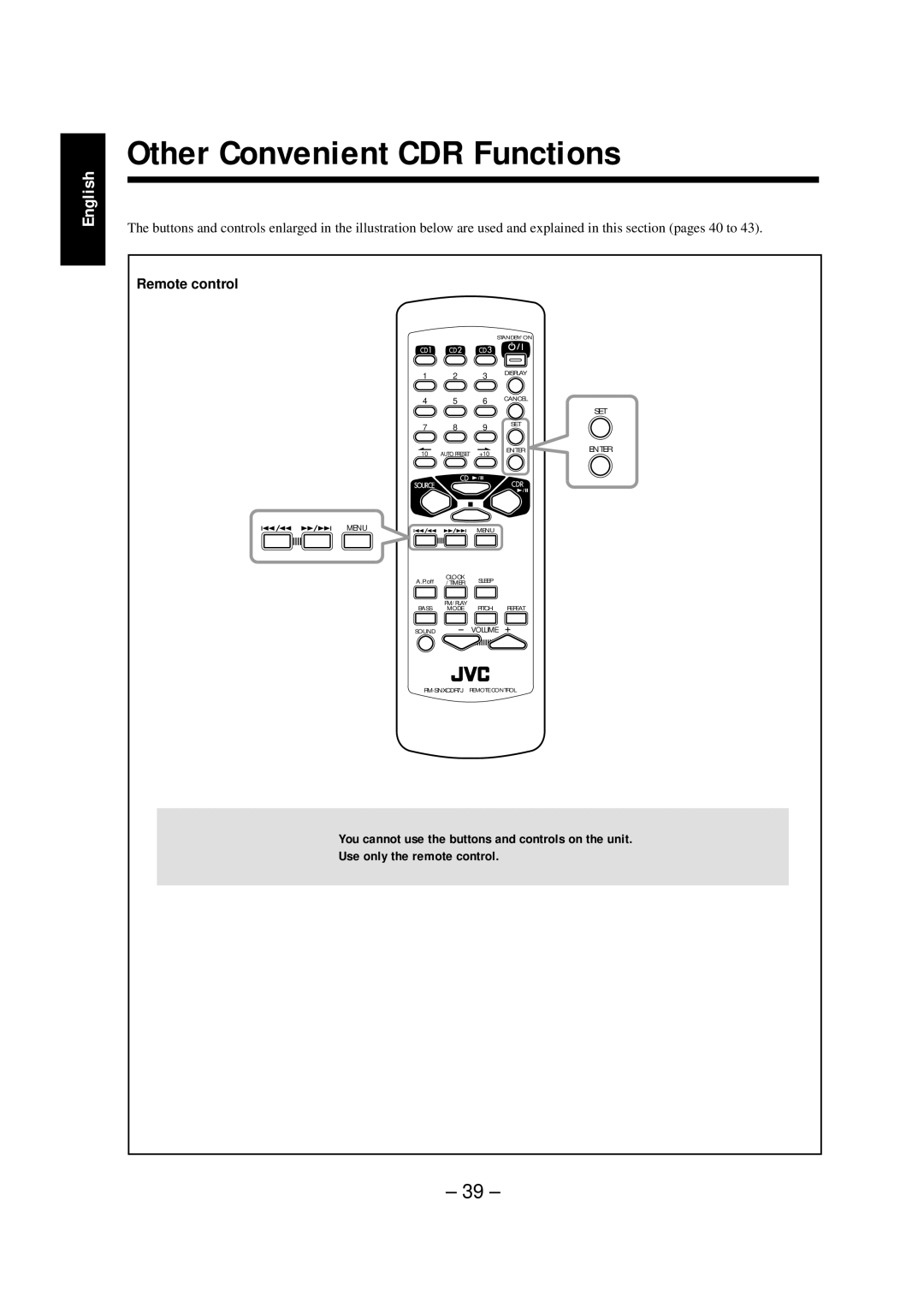 JVC NX-CDR7 manual Other Convenient CDR Functions 