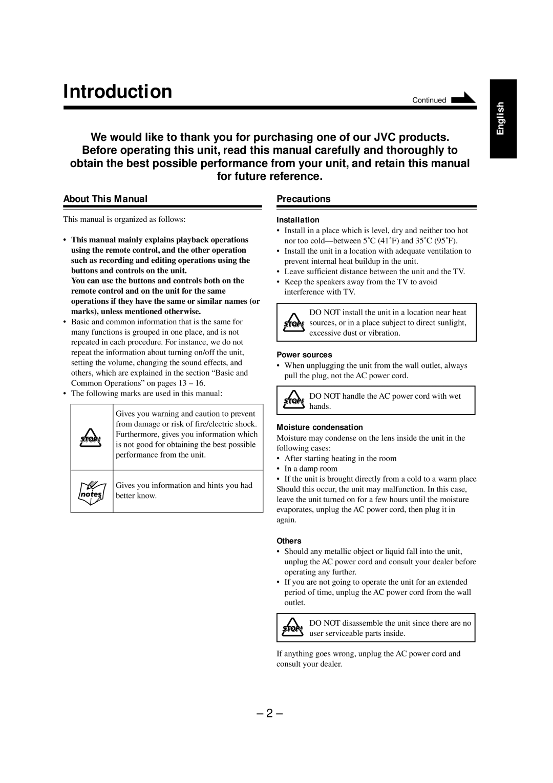 JVC NX-CDR7 manual Introduction, About This Manual, Precautions 