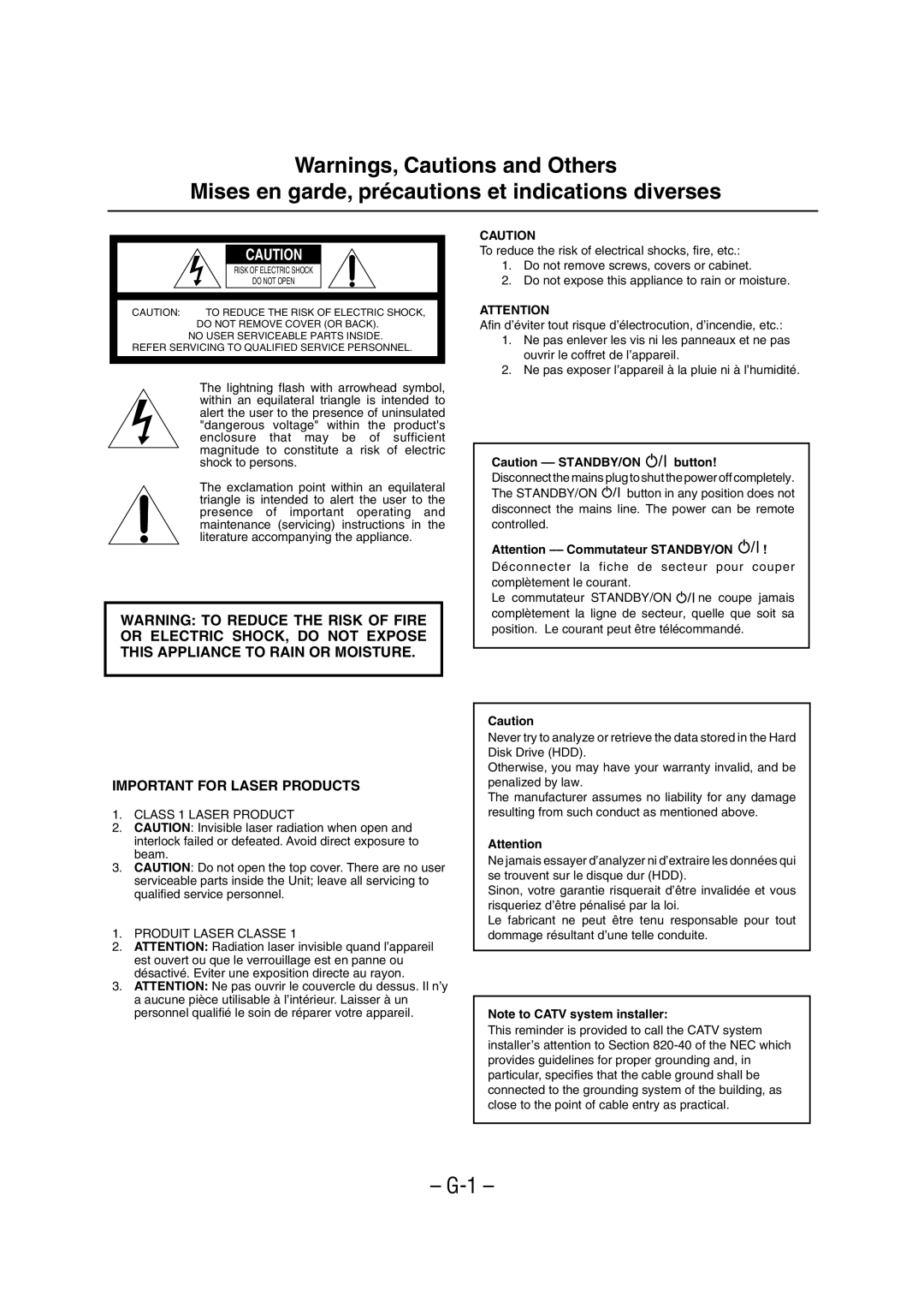 JVC NX-HD10 manual Mises en garde, précautions et indications diverses 