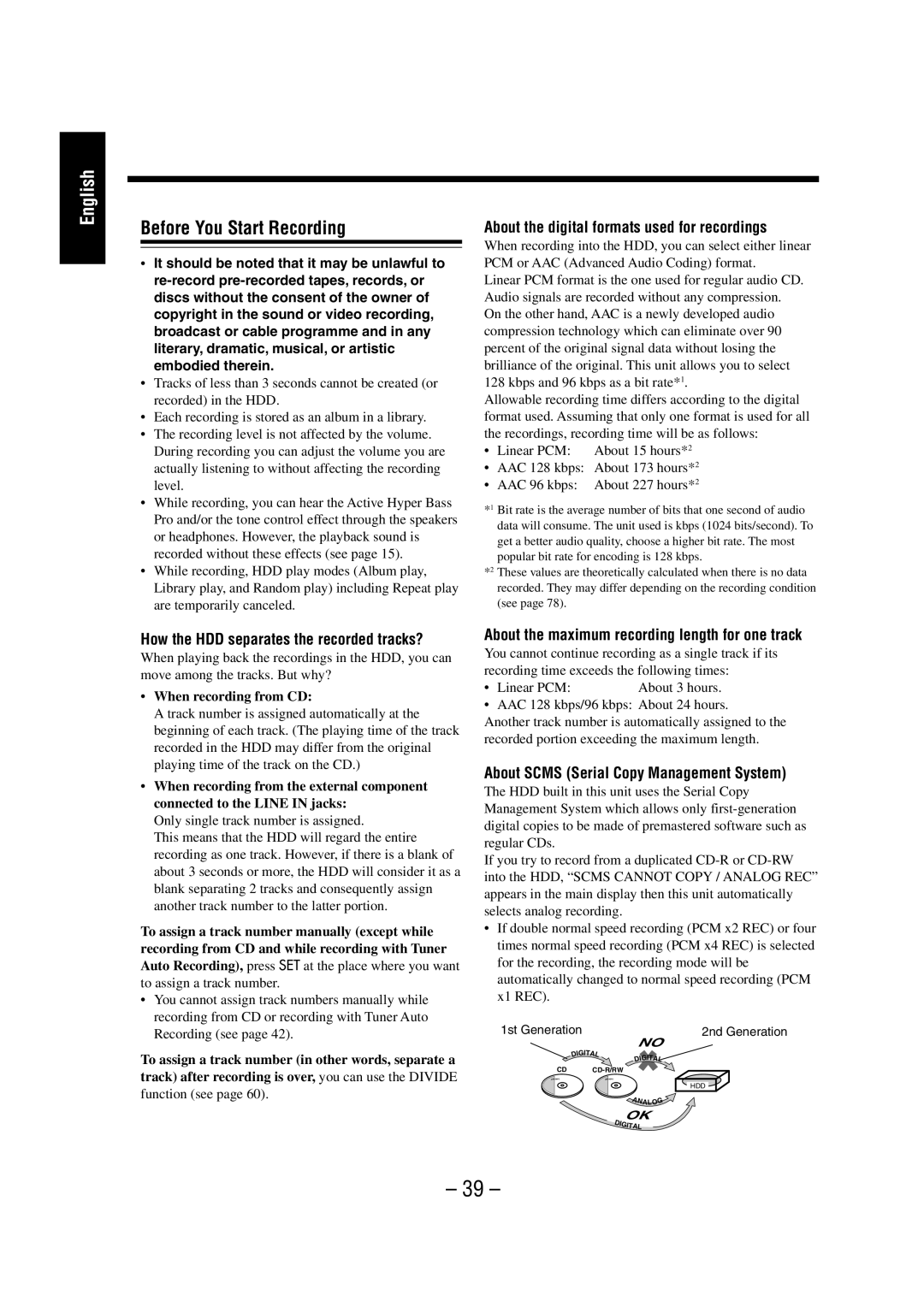 JVC NX-HD10 manual Before You Start Recording, About the digital formats used for recordings 