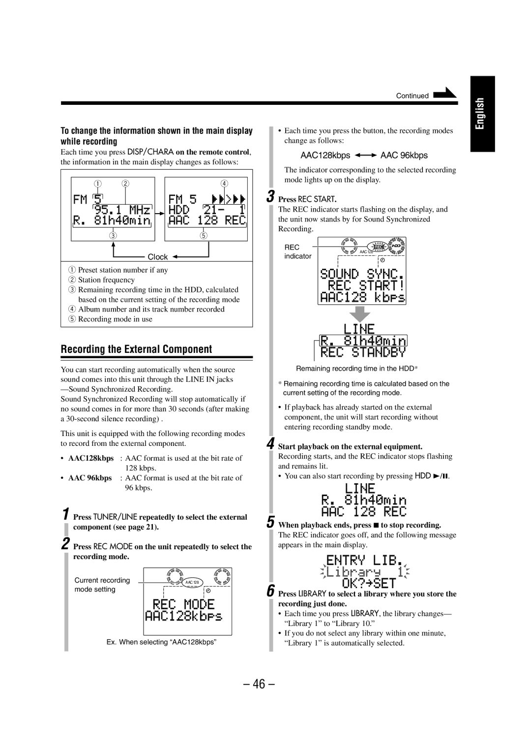 JVC NX-HD10 manual Recording the External Component, Start playback on the external equipment 