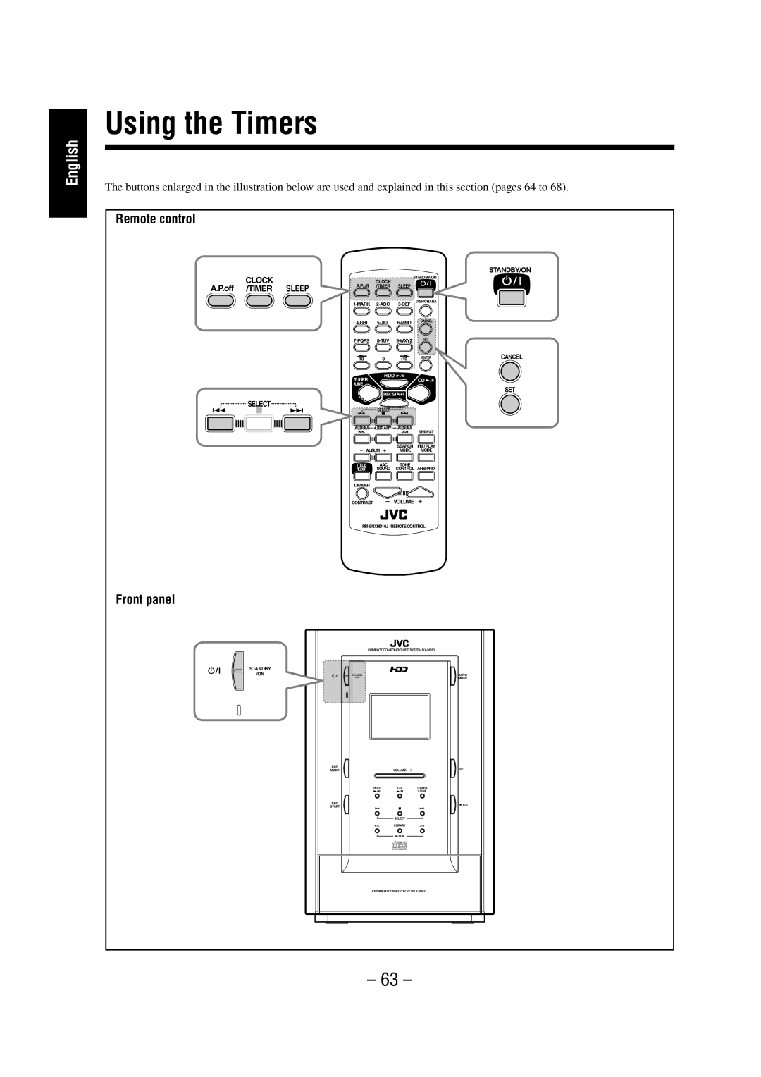 JVC NX-HD10 manual Using the Timers, Sleep 