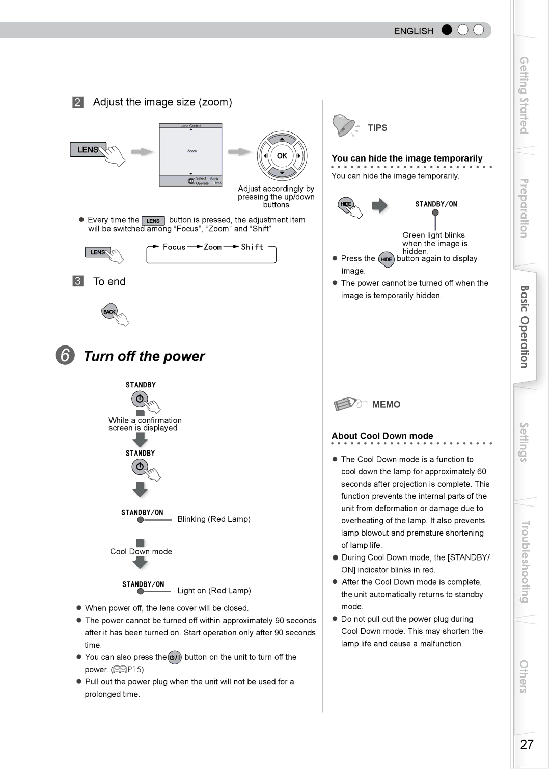 JVC PB006585599-1, DLA-RS0, 1108TTH-AO-AO manual Turn off the power 